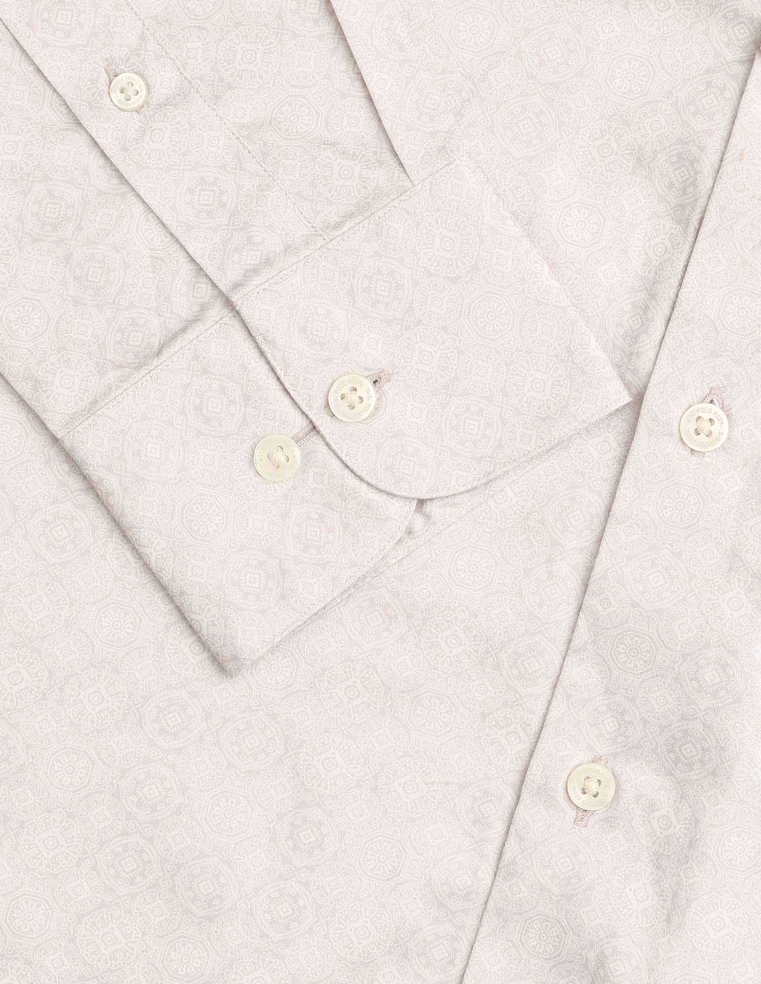 Pure Cotton Geometric Printed Shirt Beige - U.S. POLO ASSN. | Large