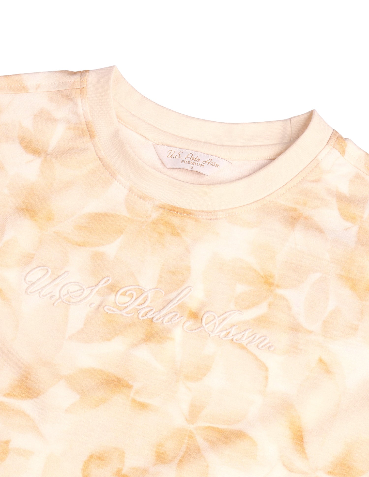 Floral Printed Boxy Fit T-Shirt Mustard - U.S. Polo Assn. India | Large
