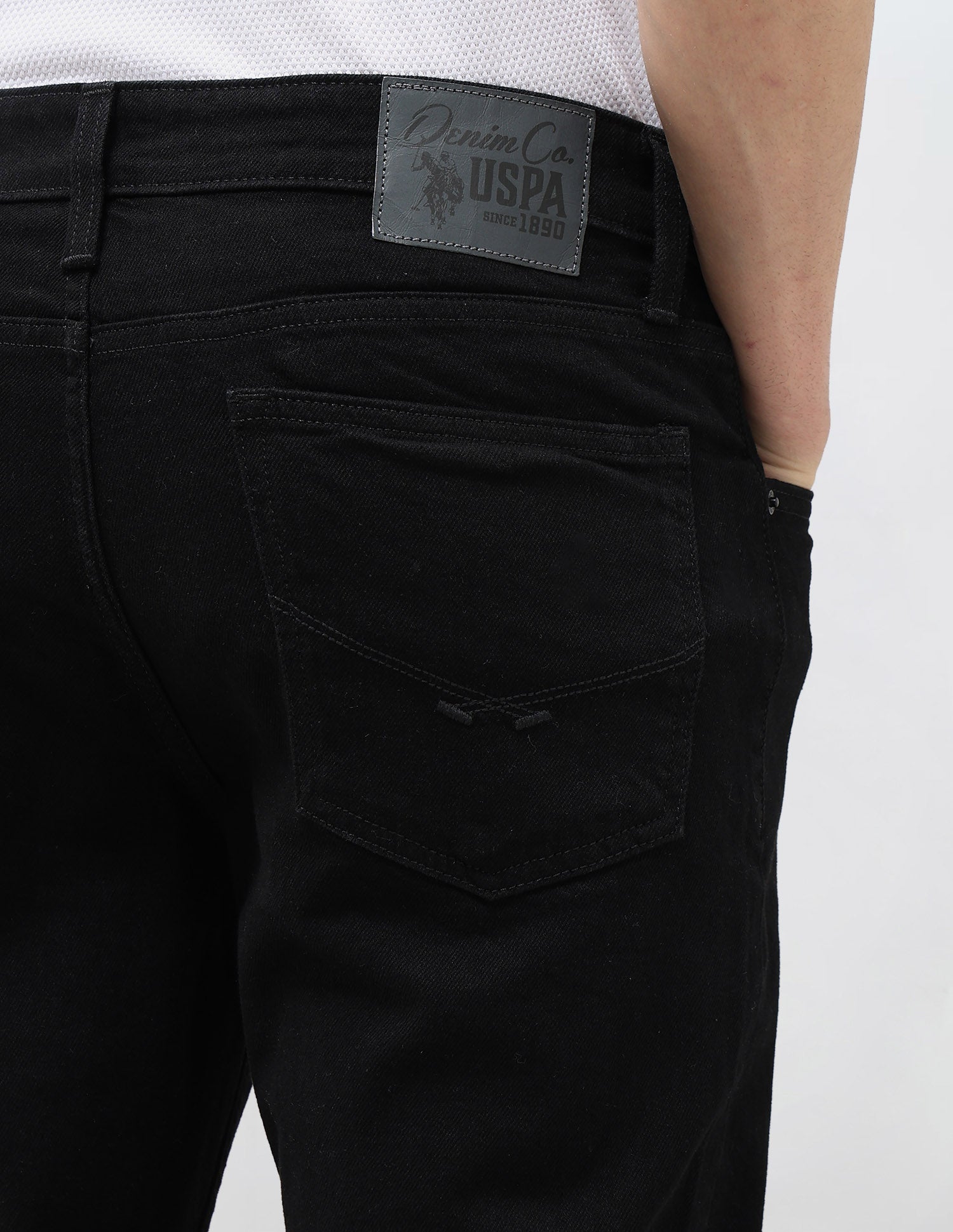 Brandon Slim Tapered Fit Mid Rise Jeans Black - U.S. POLO ASSN. | Large