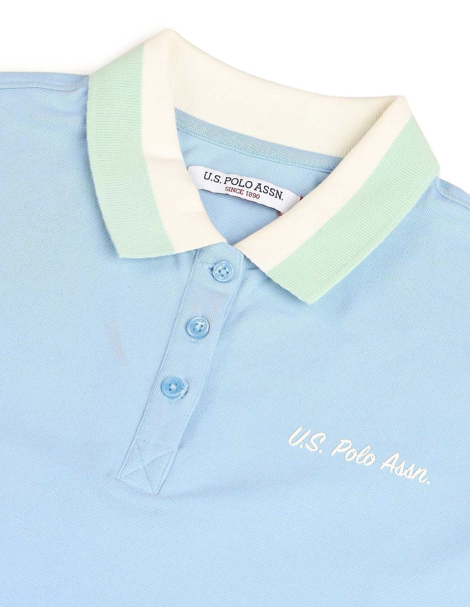 Regular Fit Solid Polo Shirt Light Blue - U.S. POLO ASSN. | Large