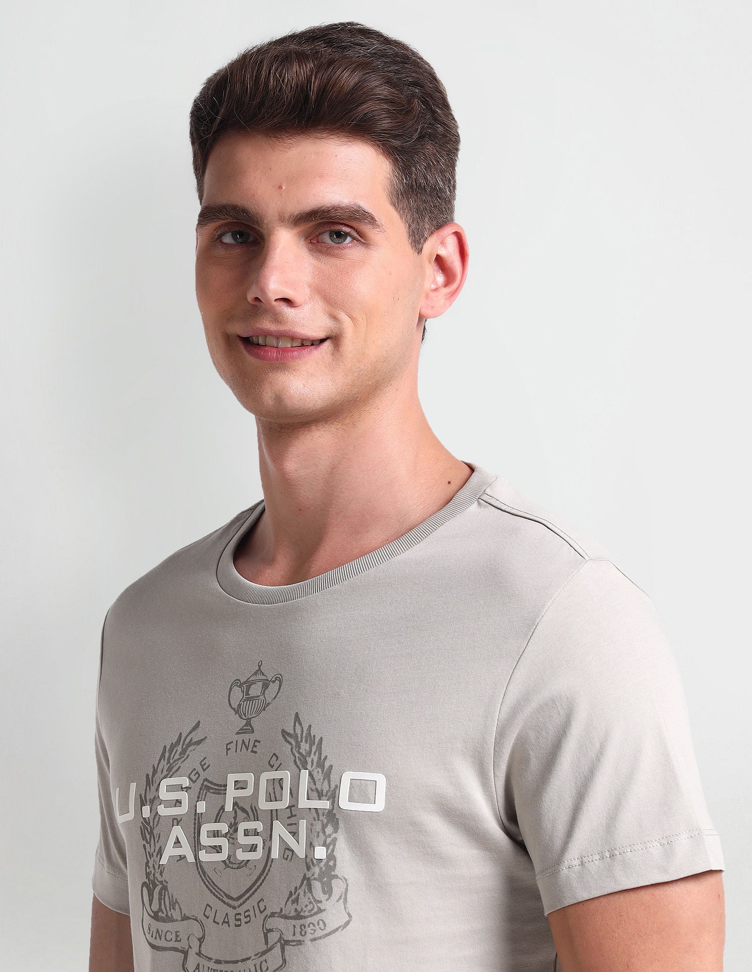 Muscle Fit Brand Print T-Shirt Grey - U.S. POLO ASSN. | Large