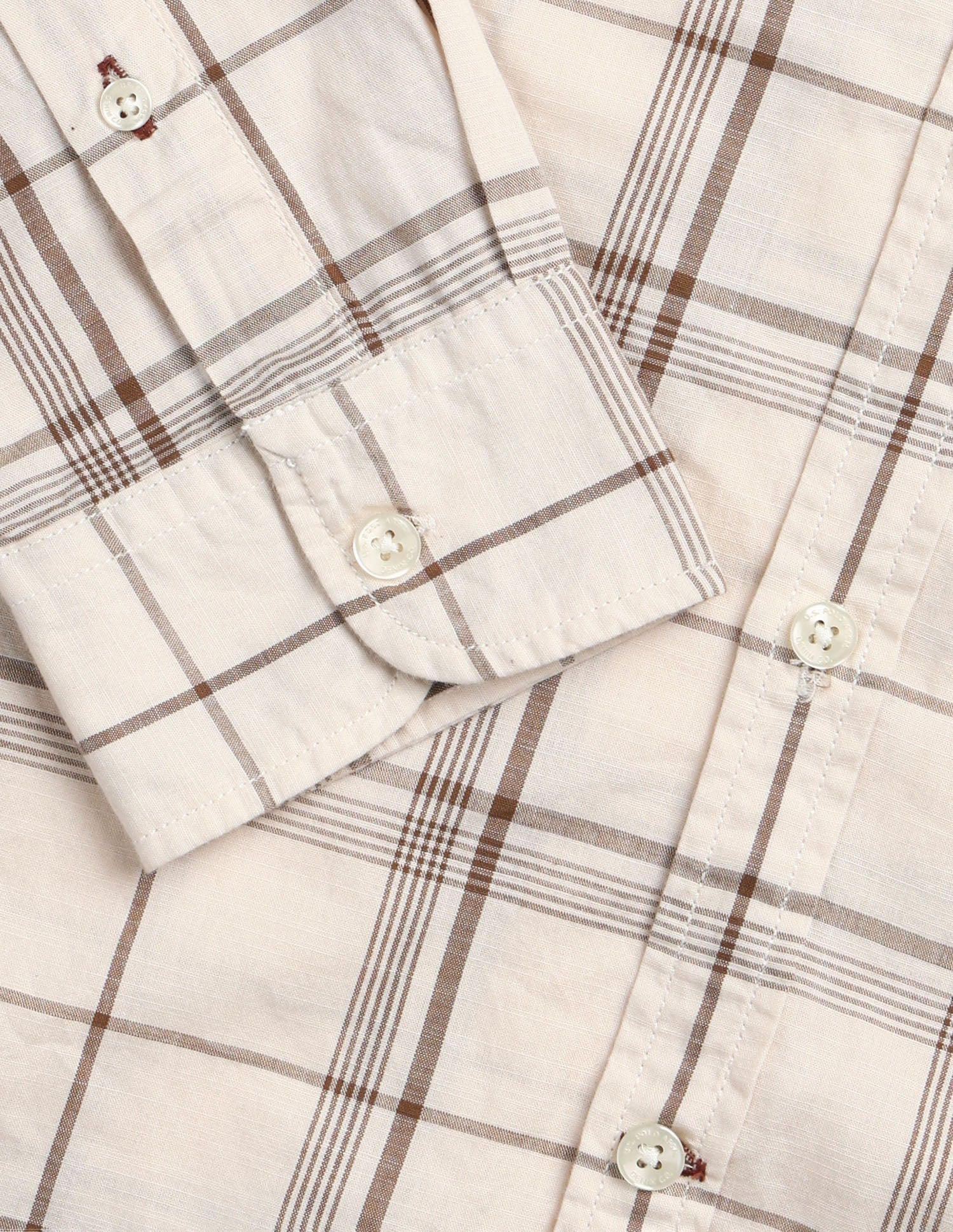 Grid Tattersall Checked Regular Fit Shirt Ivory - U.S. Polo Assn. India | Large