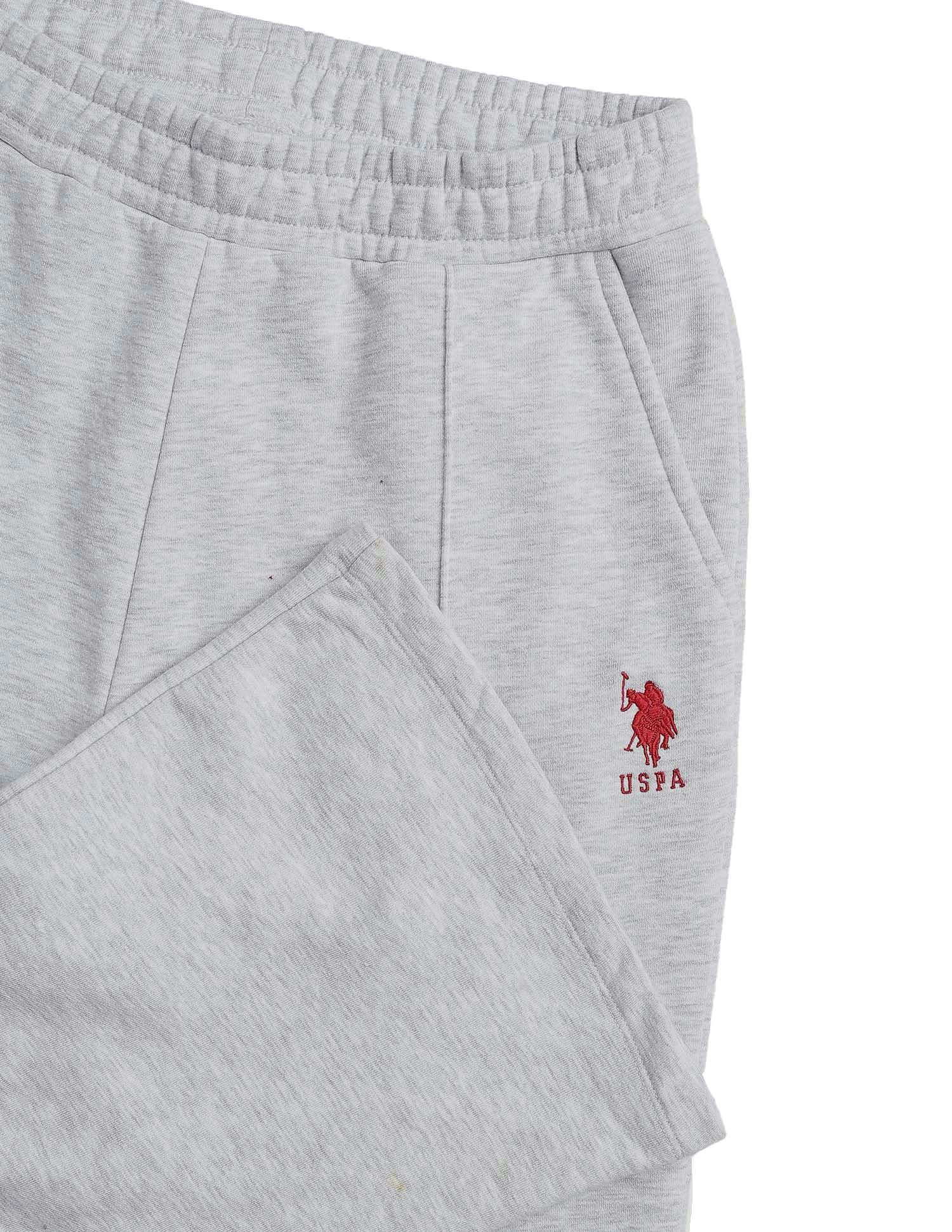 Solid Flared Fit Trousers Grey - U.S. POLO ASSN. | Large