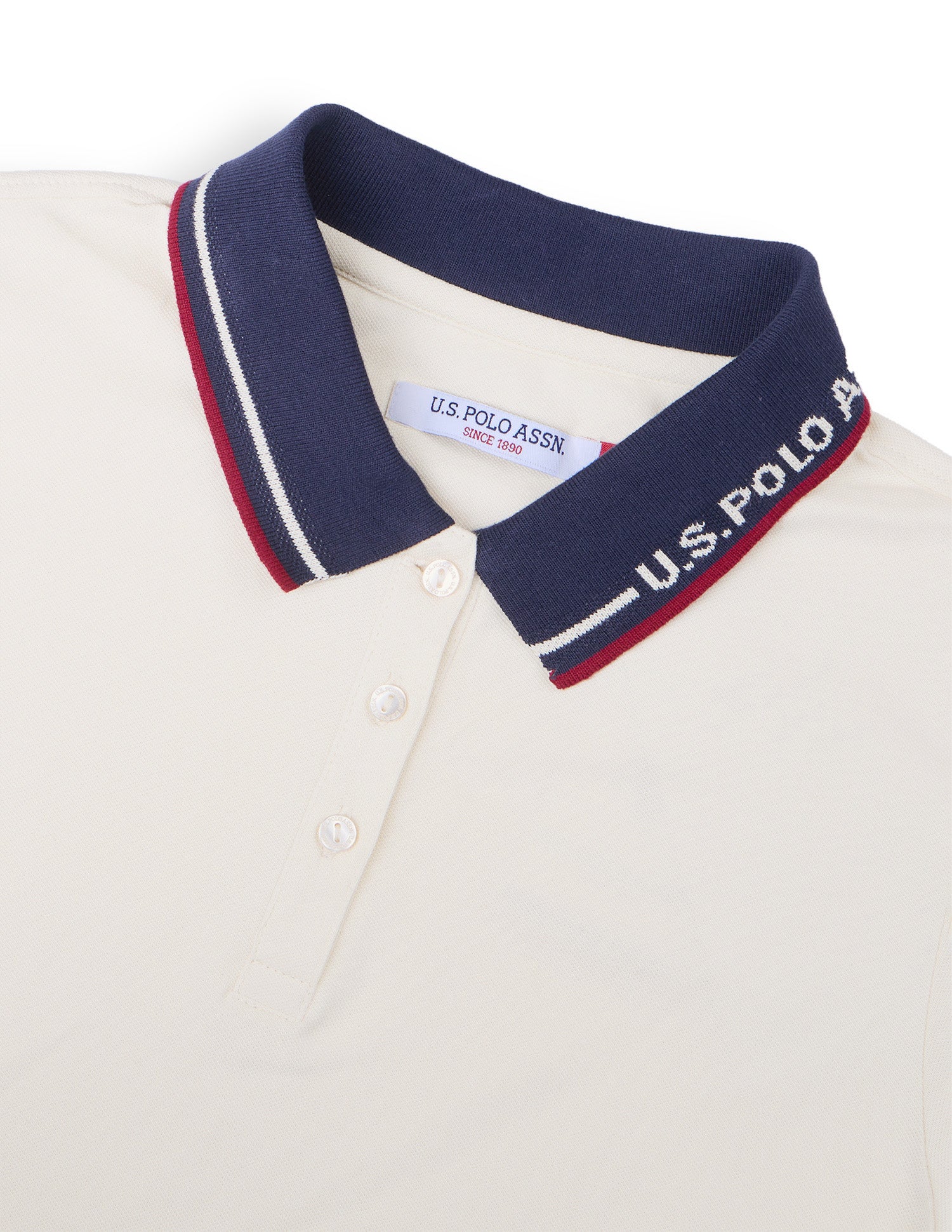 Solid Regular Fit Polo Shirt Ecru - U.S. Polo Assn. India | Large