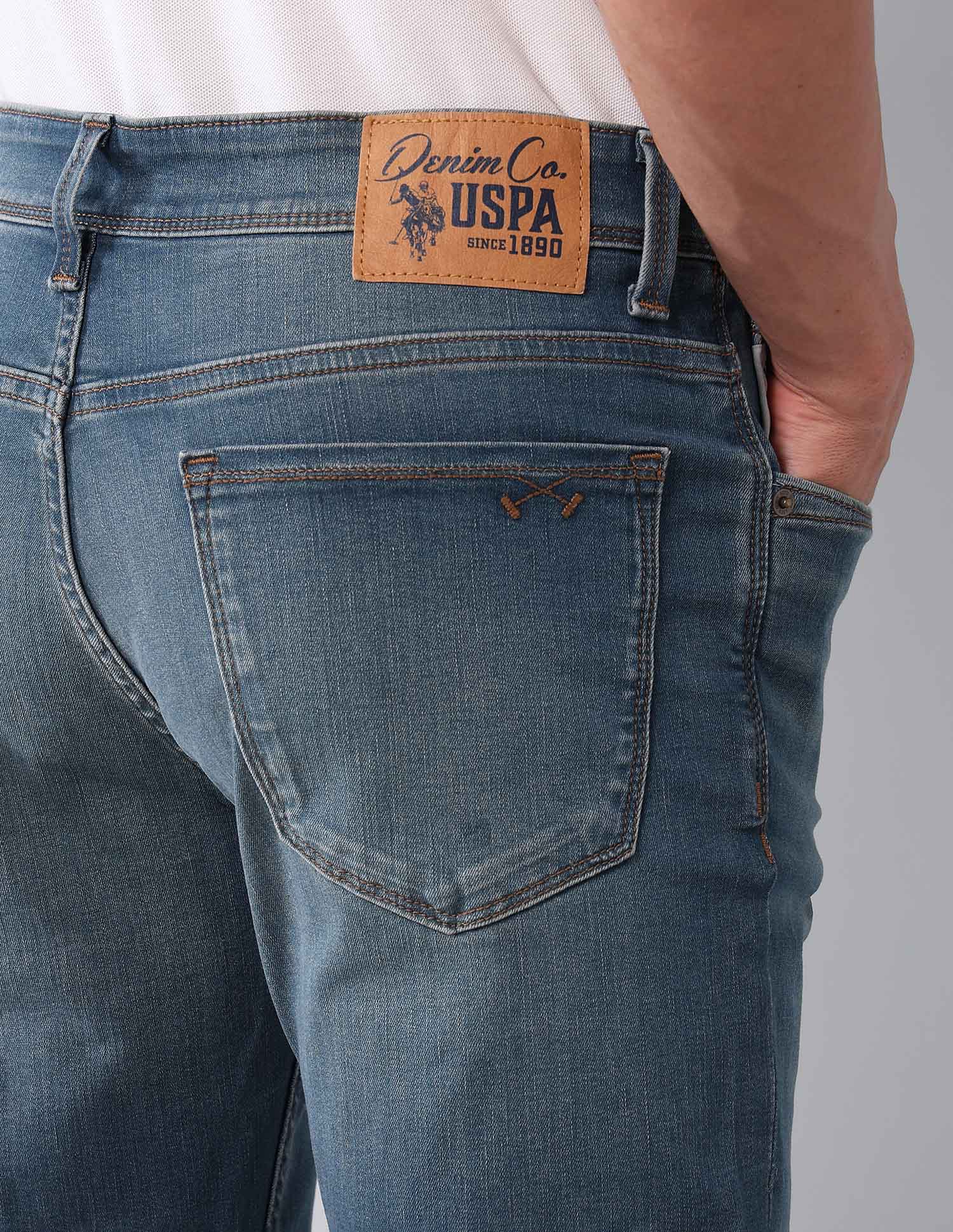 Regallo Skinny Fit Super Stretch Jeans Mid Wash - U.S. Polo Assn. India | Large