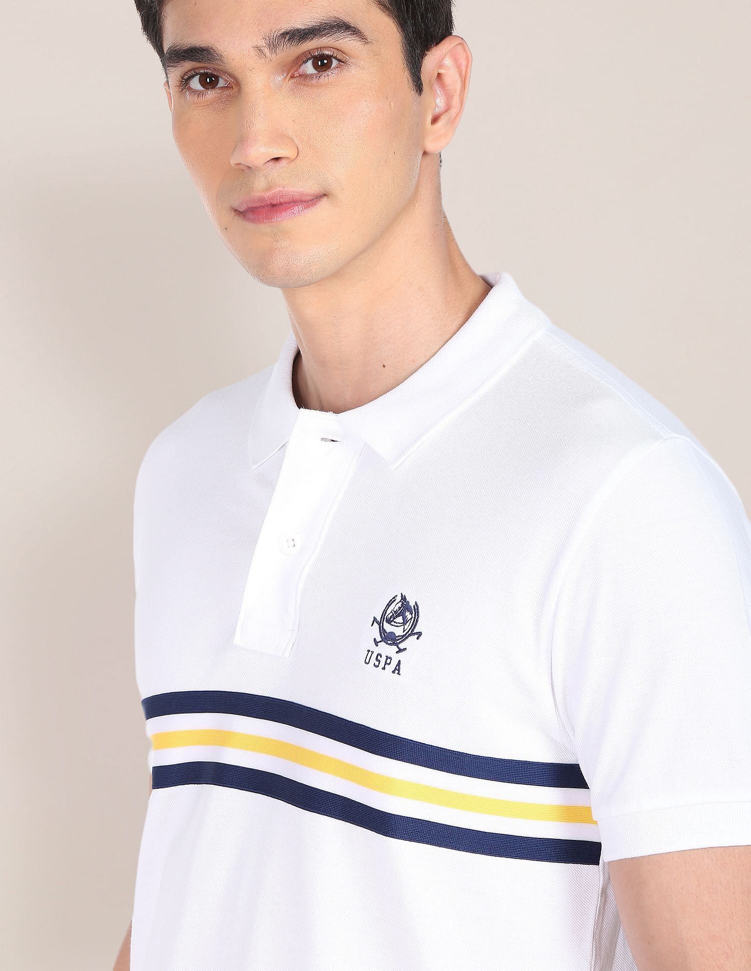 Brand Tape Cotton Polo Shirt White - U.S. POLO ASSN. | Large