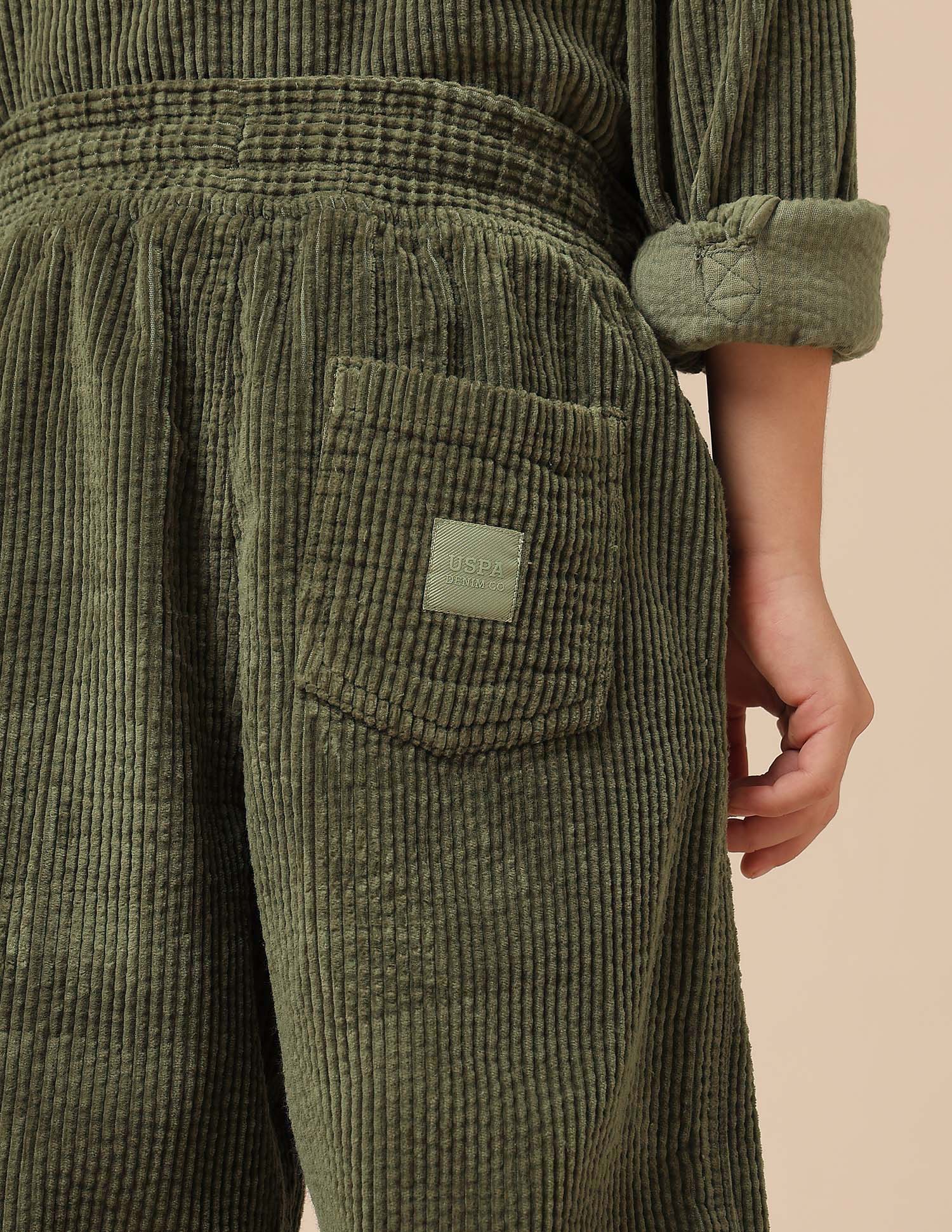 Boys Relaxed Fit Corduroy Joggers Olive - U.S. POLO ASSN. | Large