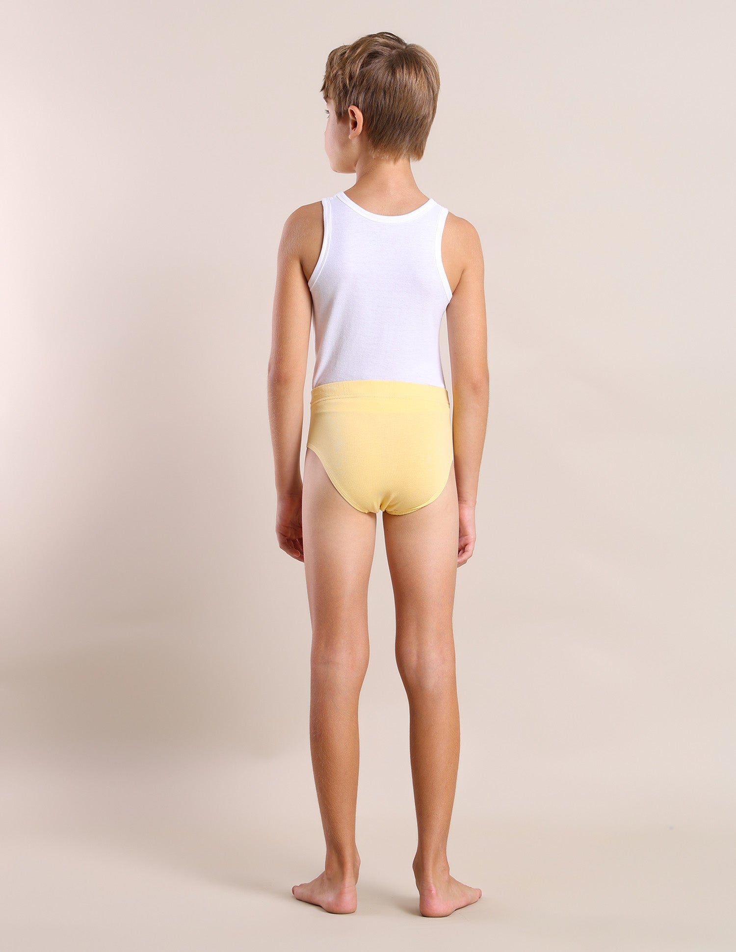 Boys Cotton Spandex Solid Briefs - Pack Of 3 Orange, Purple and Yellow - U.S. POLO ASSN. | Large