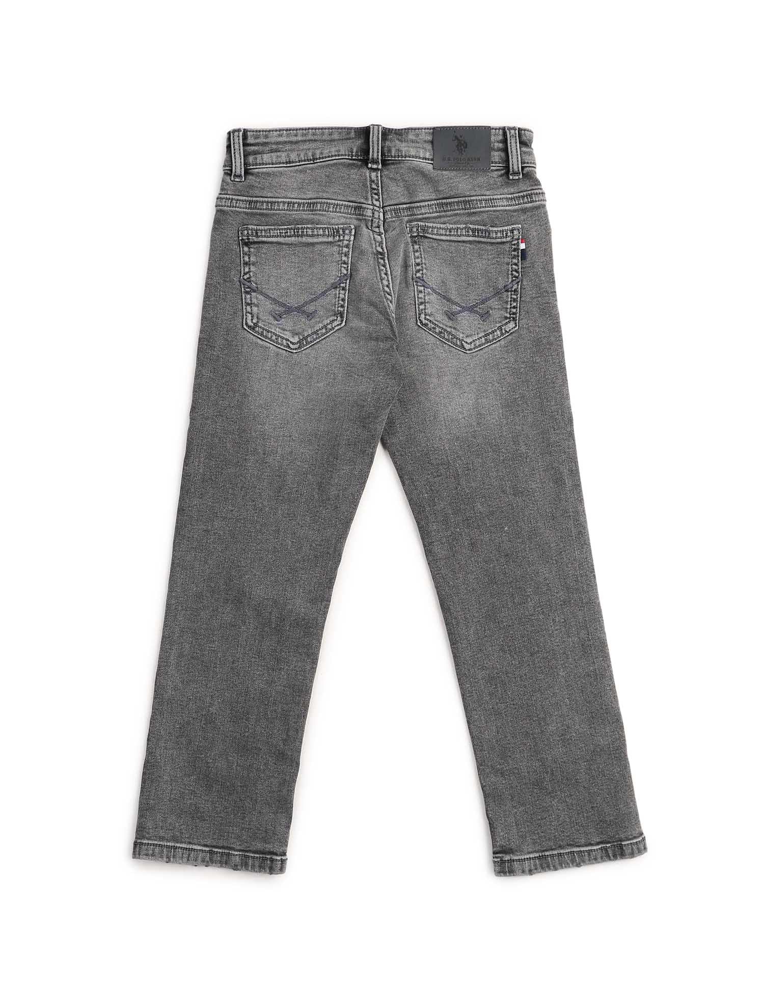 Boys Relaxed Fit Grey Jeans Grey - U.S. POLO ASSN. | Large