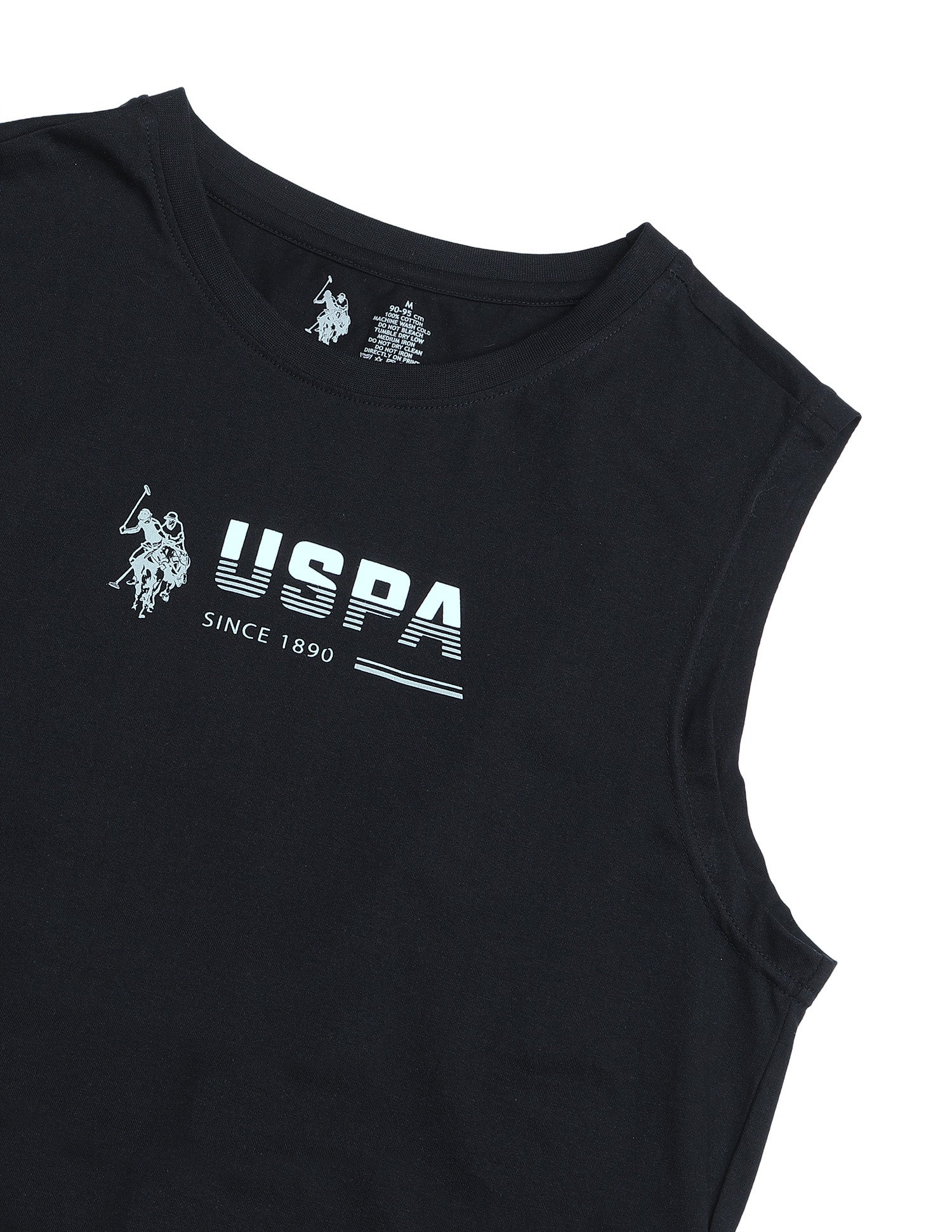 Solid Cotton OEV06 Vest - Pack Of 1 Black - U.S. Polo Assn. India | Large