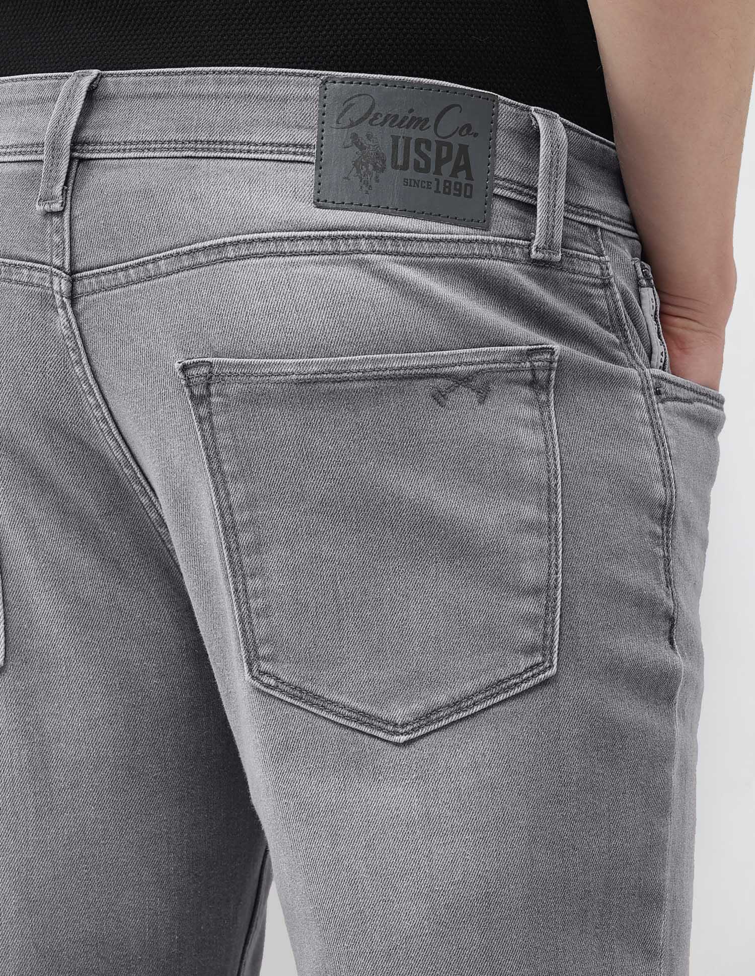 Cole Comfort Cropped Fit Grey Jeans Washed Grey - U.S. Polo Assn. India | Large