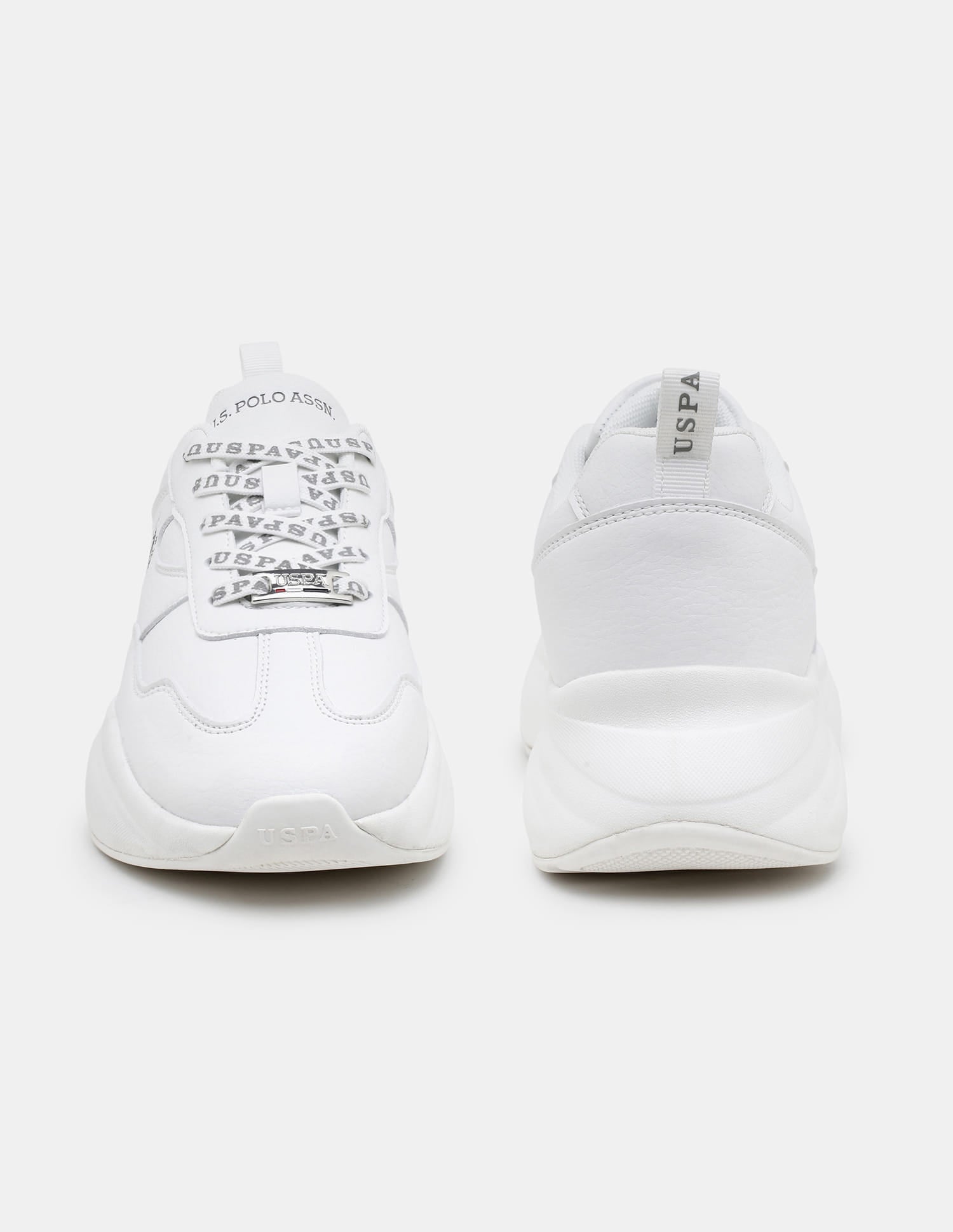 Women Lace Ups Evienne Sneakers Off White - U.S. Polo Assn. India | Large