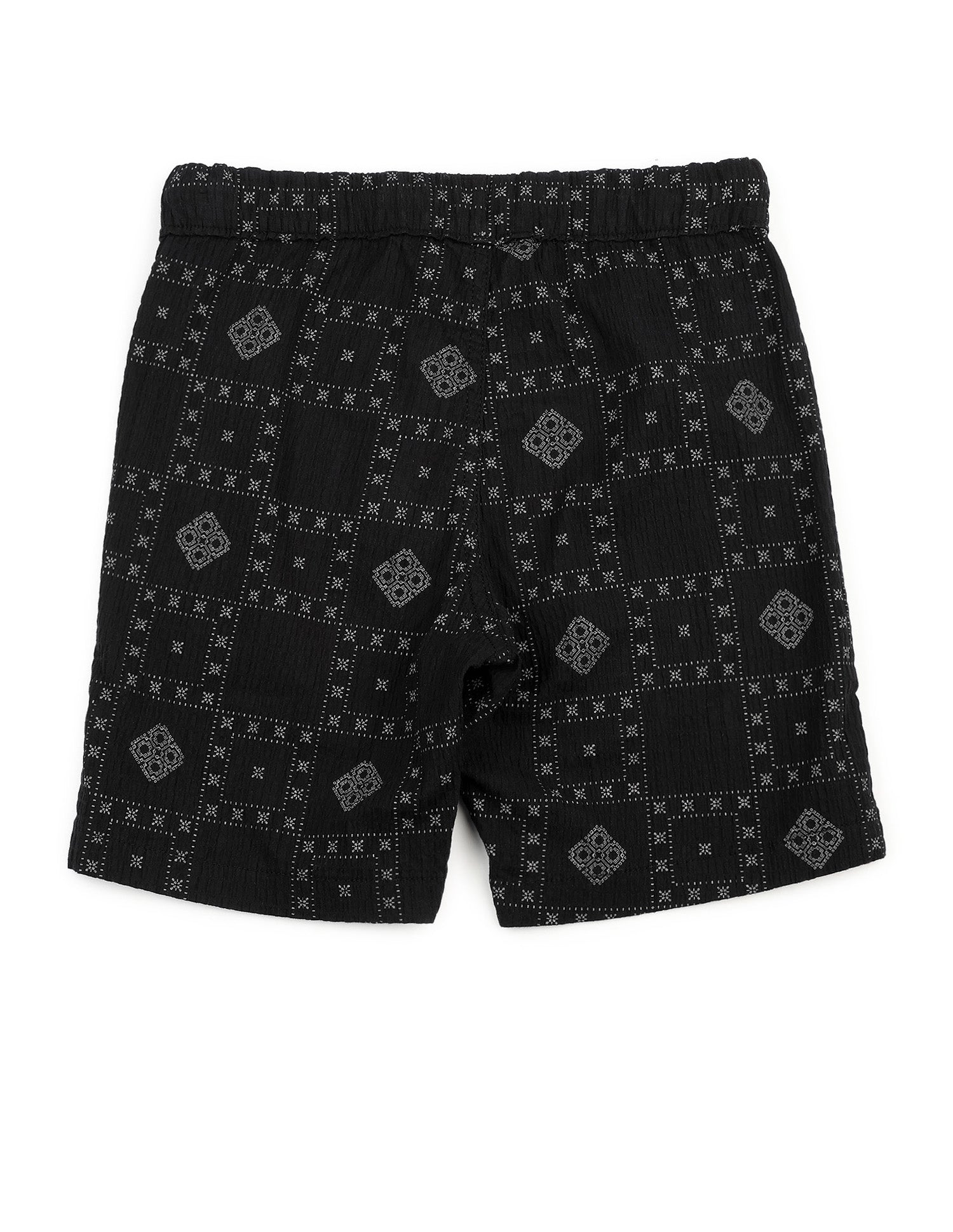 Boys Geometric Printed Regular Fit Shorts Black - U.S. POLO ASSN. | Large