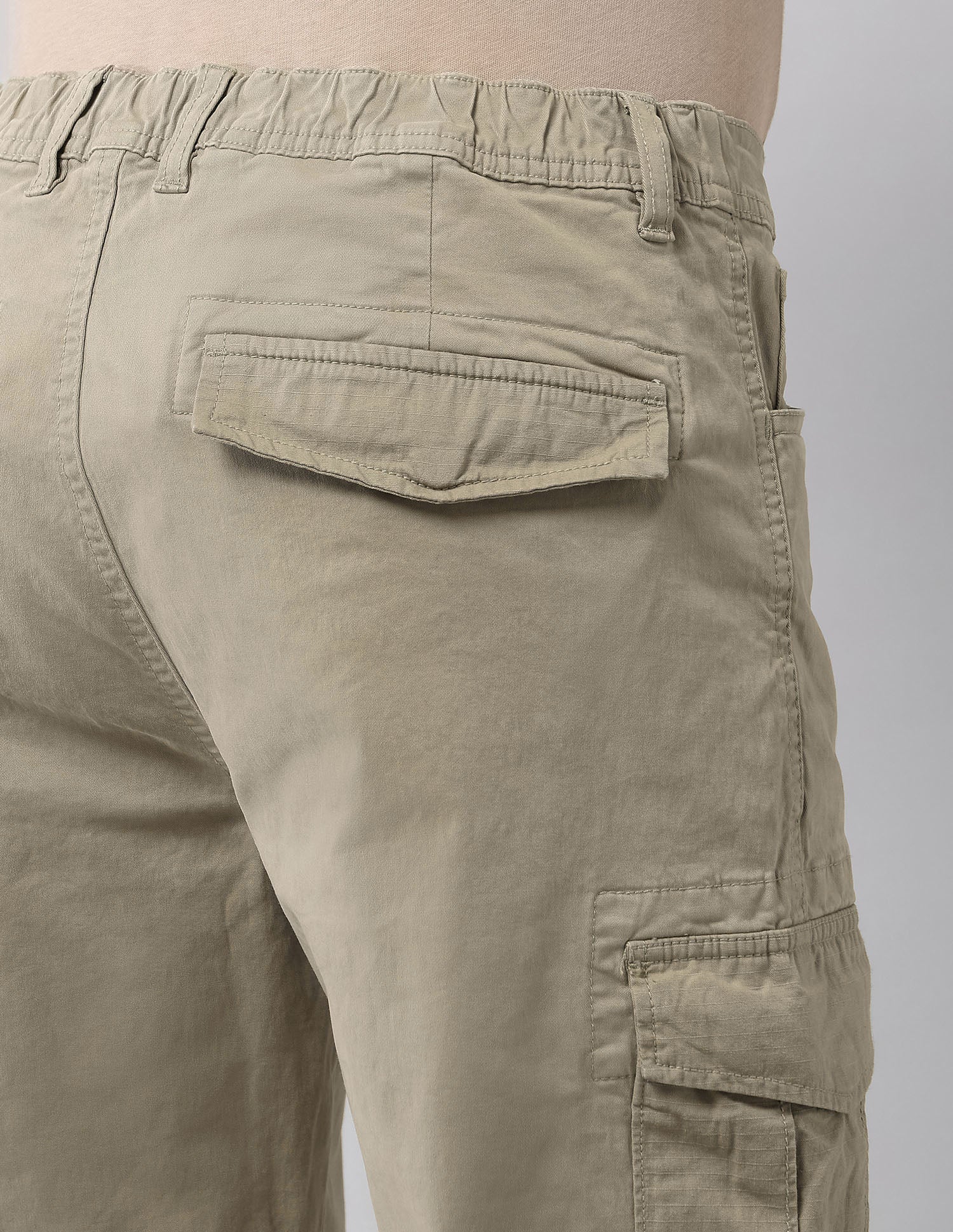 Mid Rise Straight Fit Cargos Beige - U.S. Polo Assn. India | Large