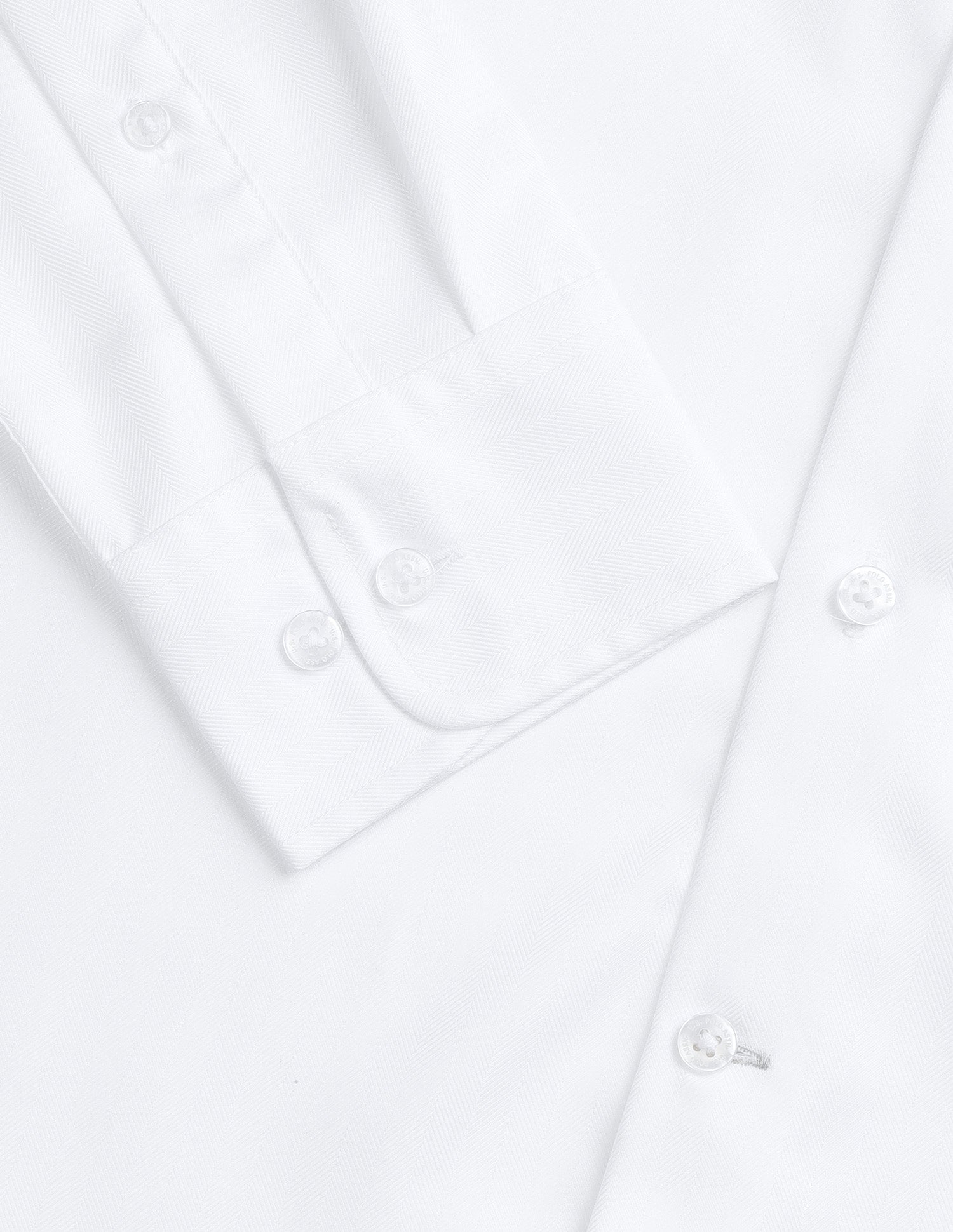 Herringbone Tailored Fit Shirt White - U.S. Polo Assn. India | Large