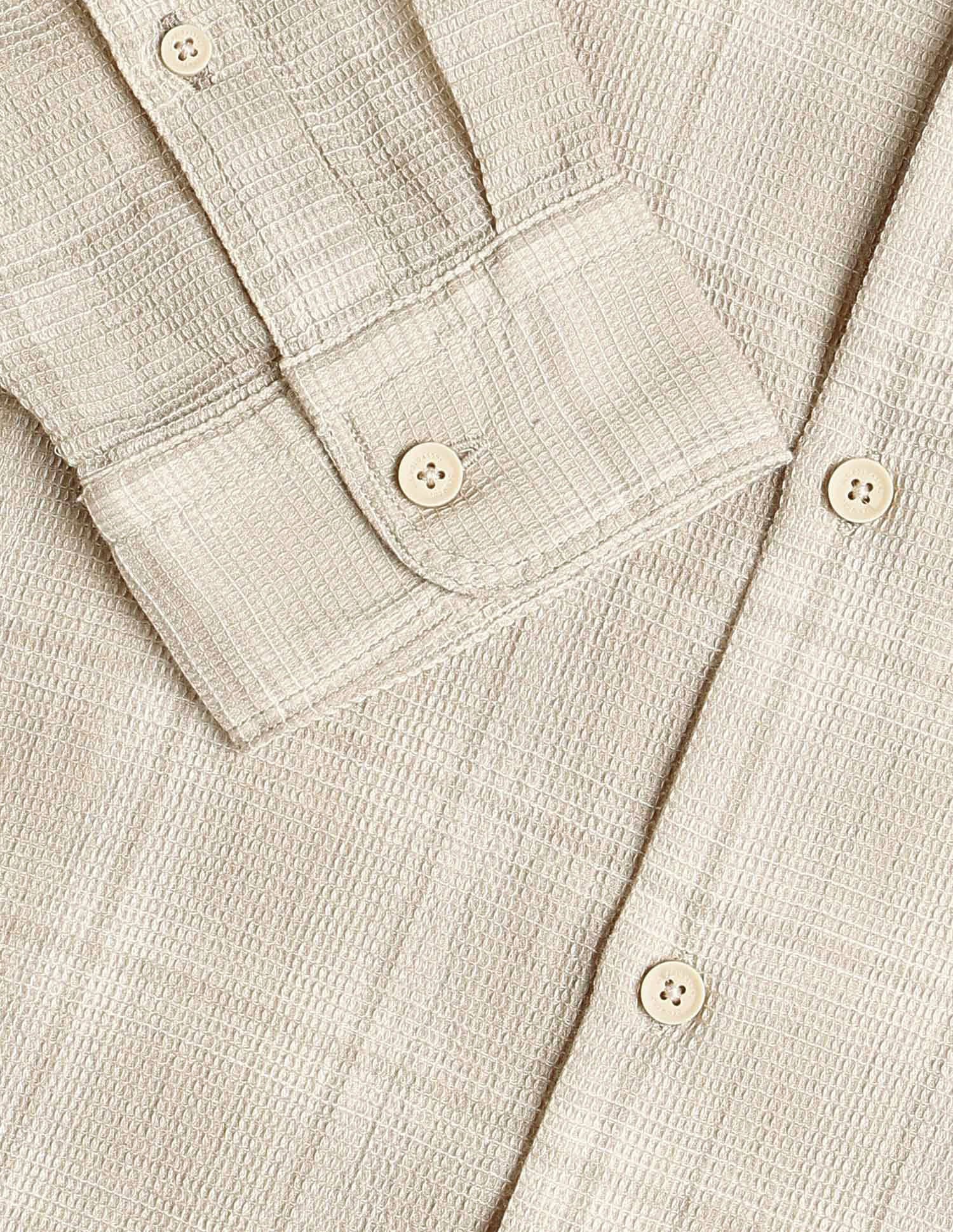 Dobby Regular Fit Shirt Beige - U.S. POLO ASSN. | Large