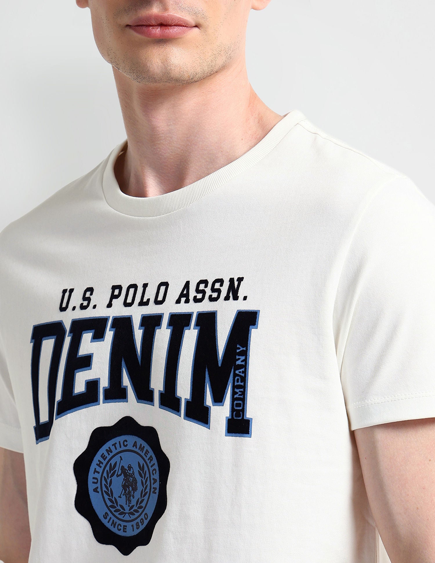 Muscle fit Logo Cotton T-Shirt White - U.S. POLO ASSN. | Large