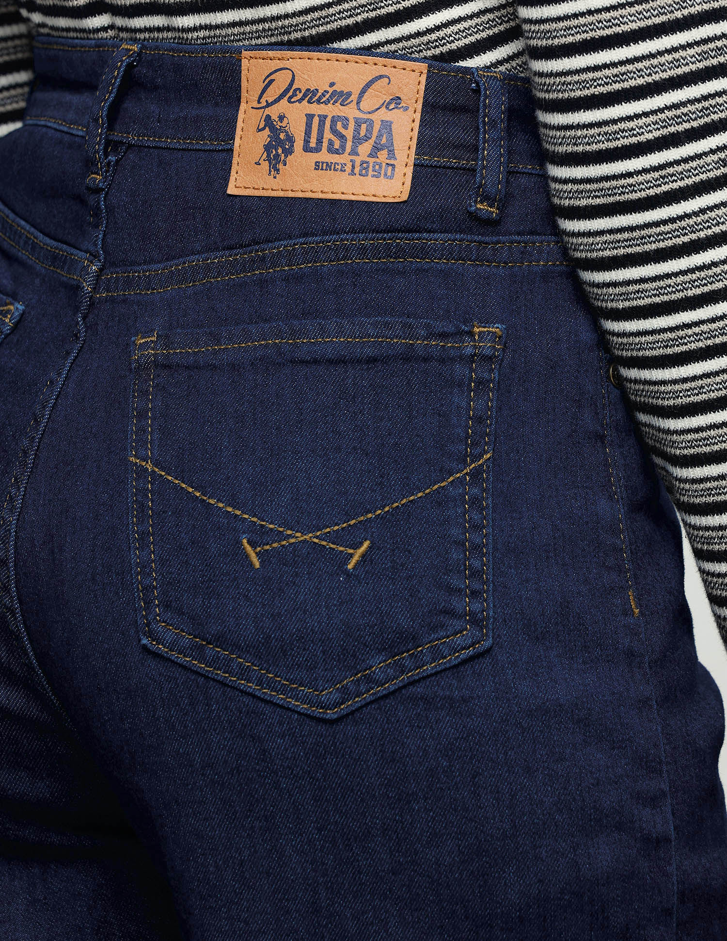 Wide Leg Fit Blue Jeans Dark Blue - U.S. Polo Assn. India | Large