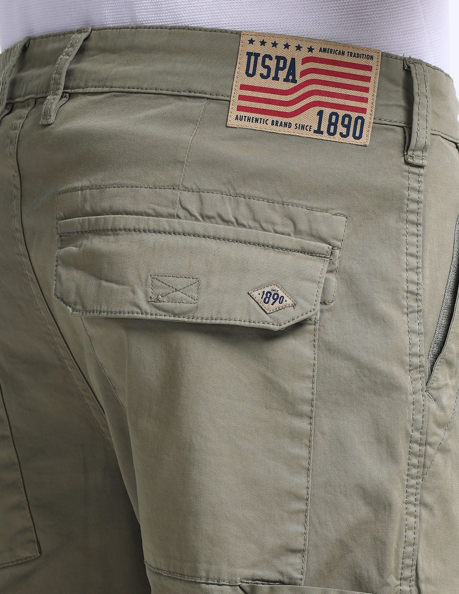 Slim Tapered Twill Trousers Olive - U.S. Polo Assn. India | Large