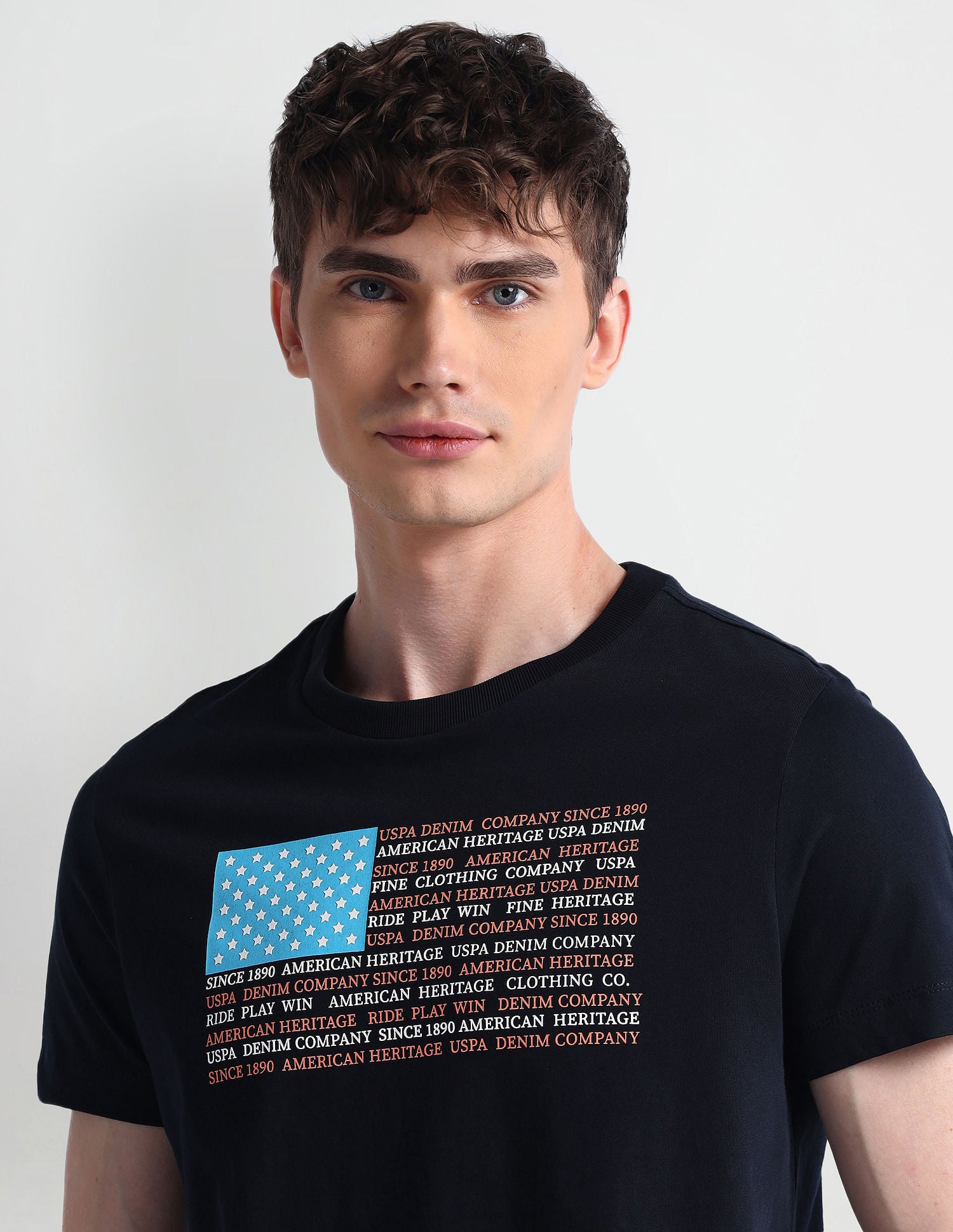 Crew Neck Muscle Fit T-Shirt Navy - U.S. POLO ASSN. | Large