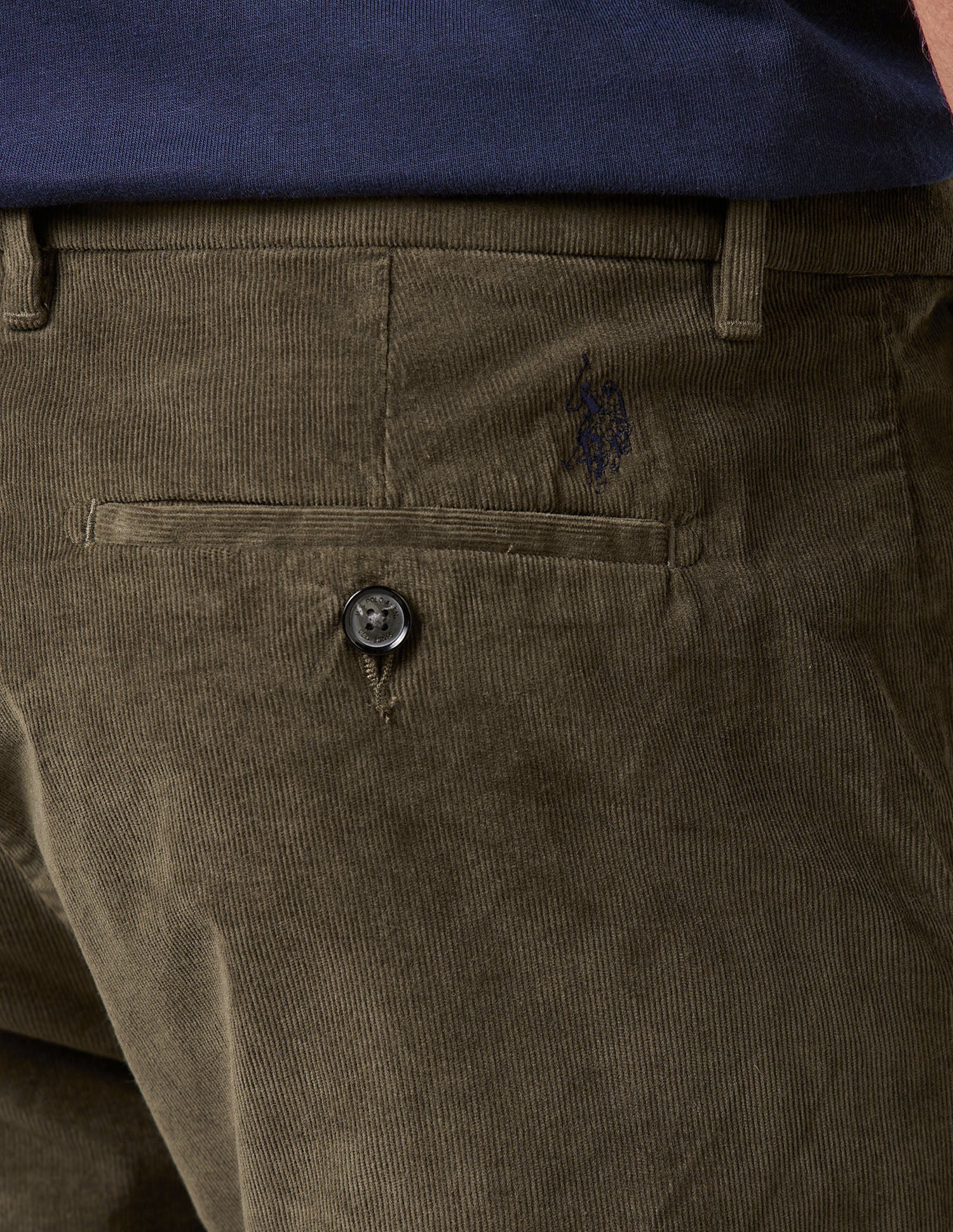 Riley Straight Fit Corduroy Trousers Light Olive - U.S. Polo Assn. India | Large