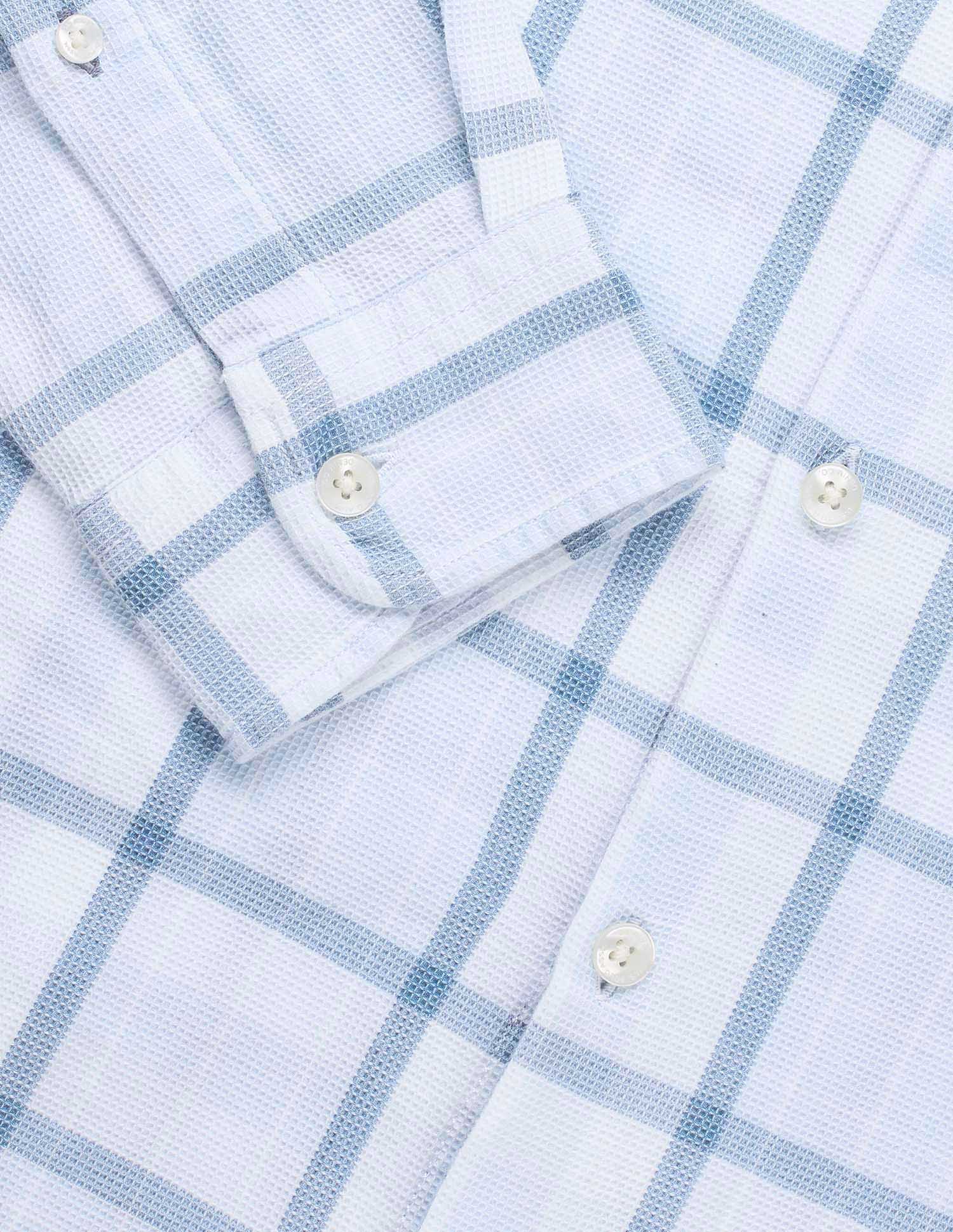 Windowpane Checked Regular Fit Shirt Light Indigo - U.S. Polo Assn. India | Large