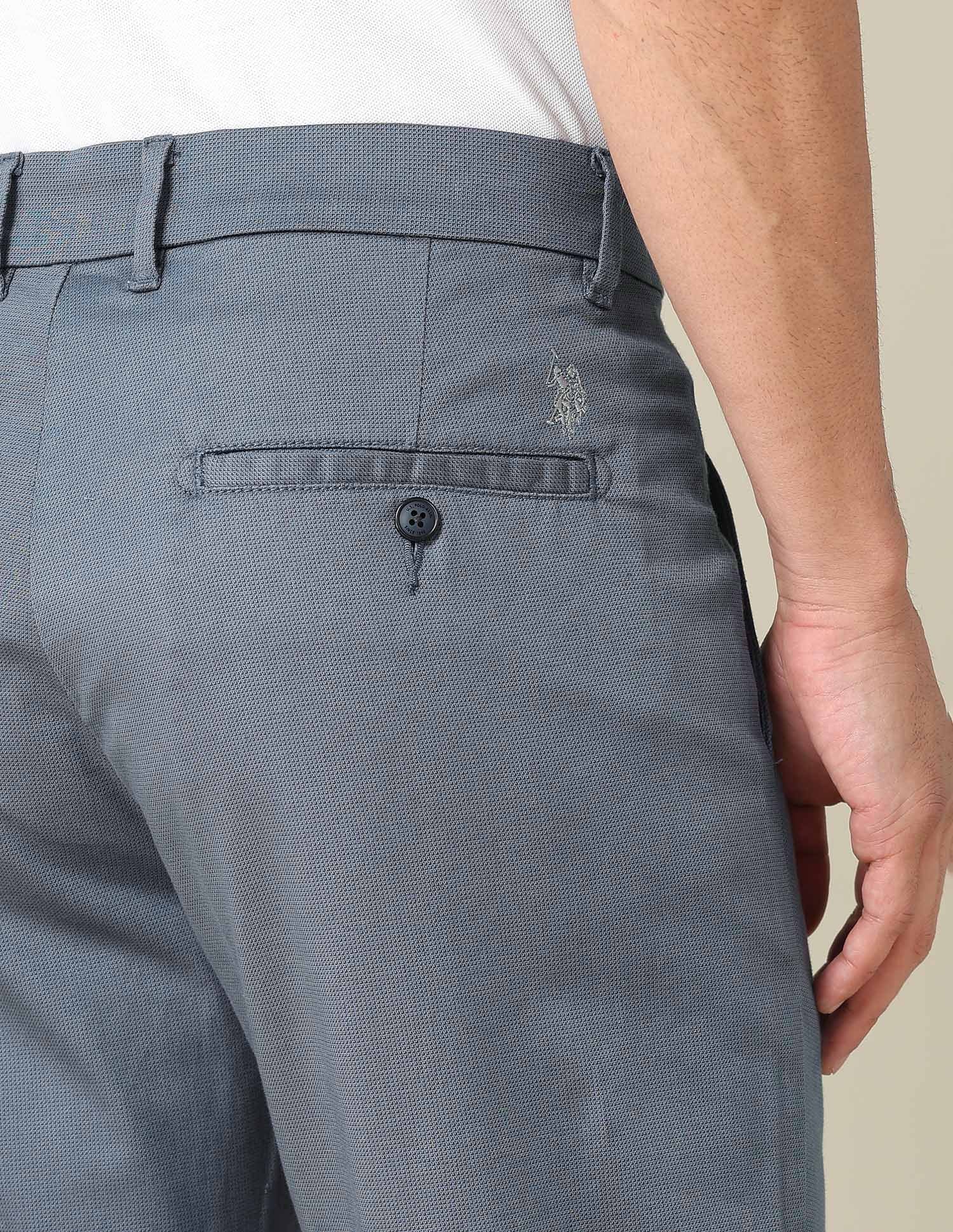 Denver Slim Fit Satin Trousers Navy - U.S. POLO ASSN. | Large