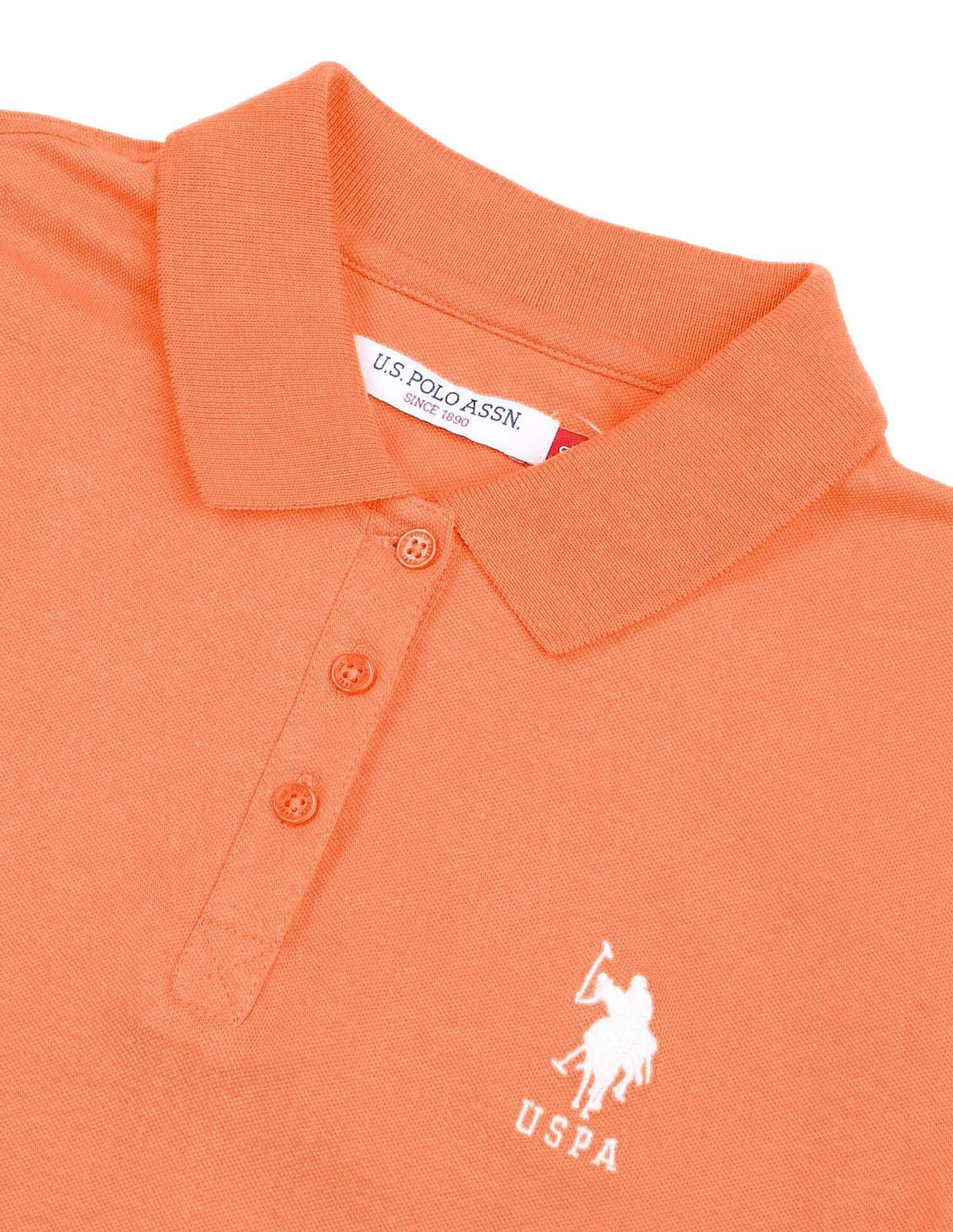 Regular Fit Solid Polo Shirt Light Orange - U.S. POLO ASSN. | Large