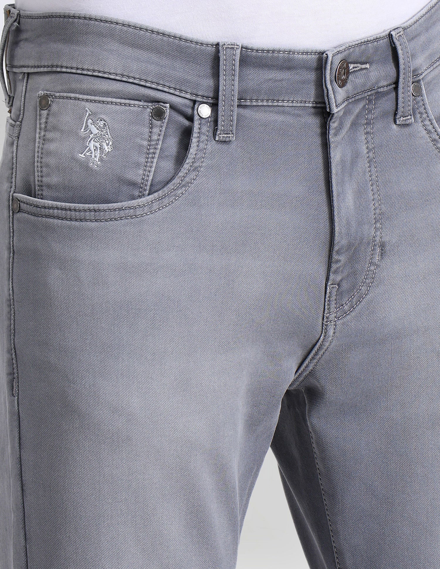 Henry Tapered Cropped Grey Jeans Grey - U.S. POLO ASSN. | Large