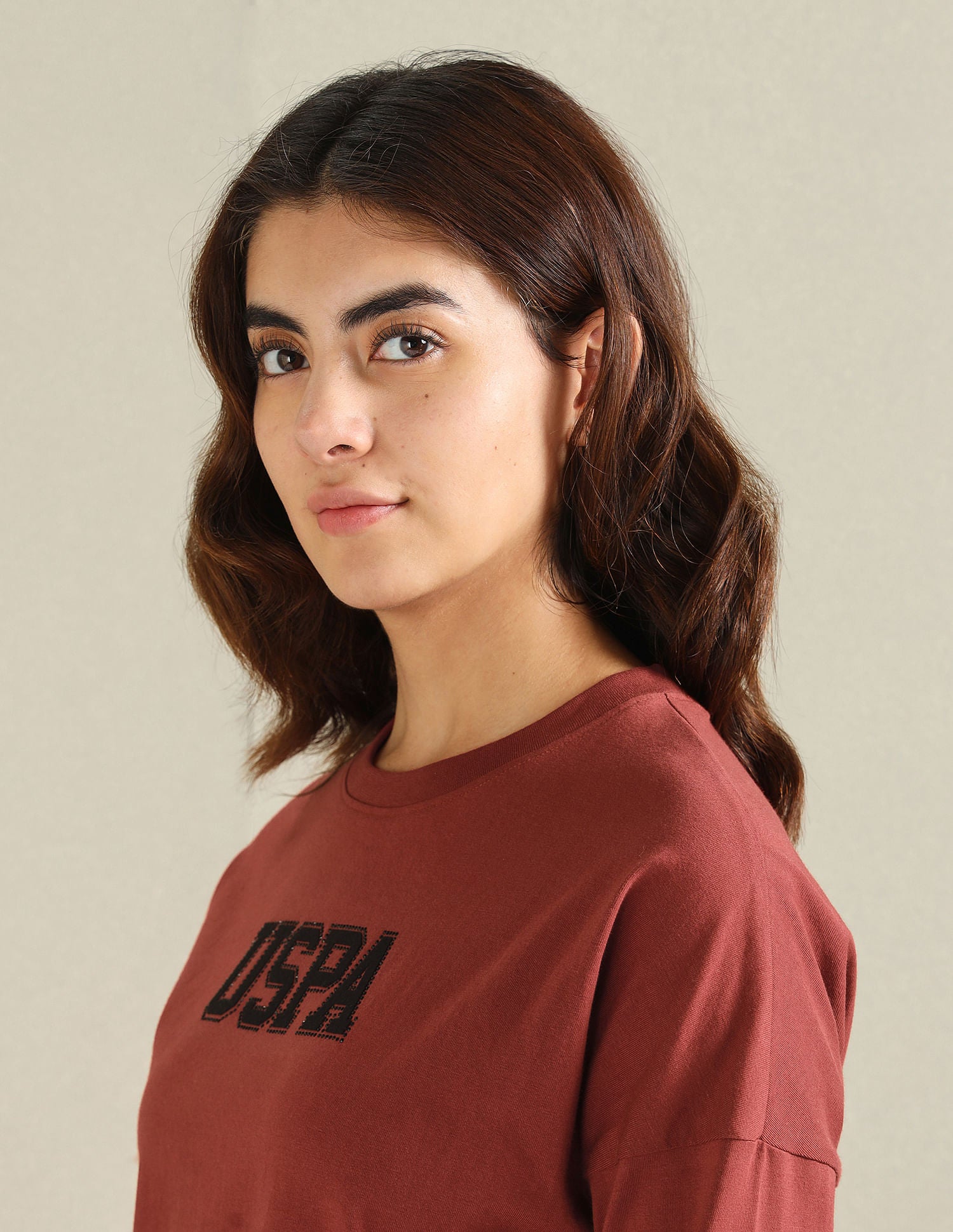 Pure Cotton Embellished T-Shirt Rust - U.S. POLO ASSN. | Large