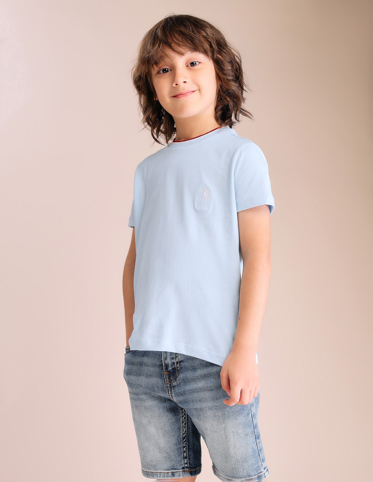 Boys Solid Regular Fit T-Shirt - Pack Of 2 Red and Blue - U.S. POLO ASSN. | Large