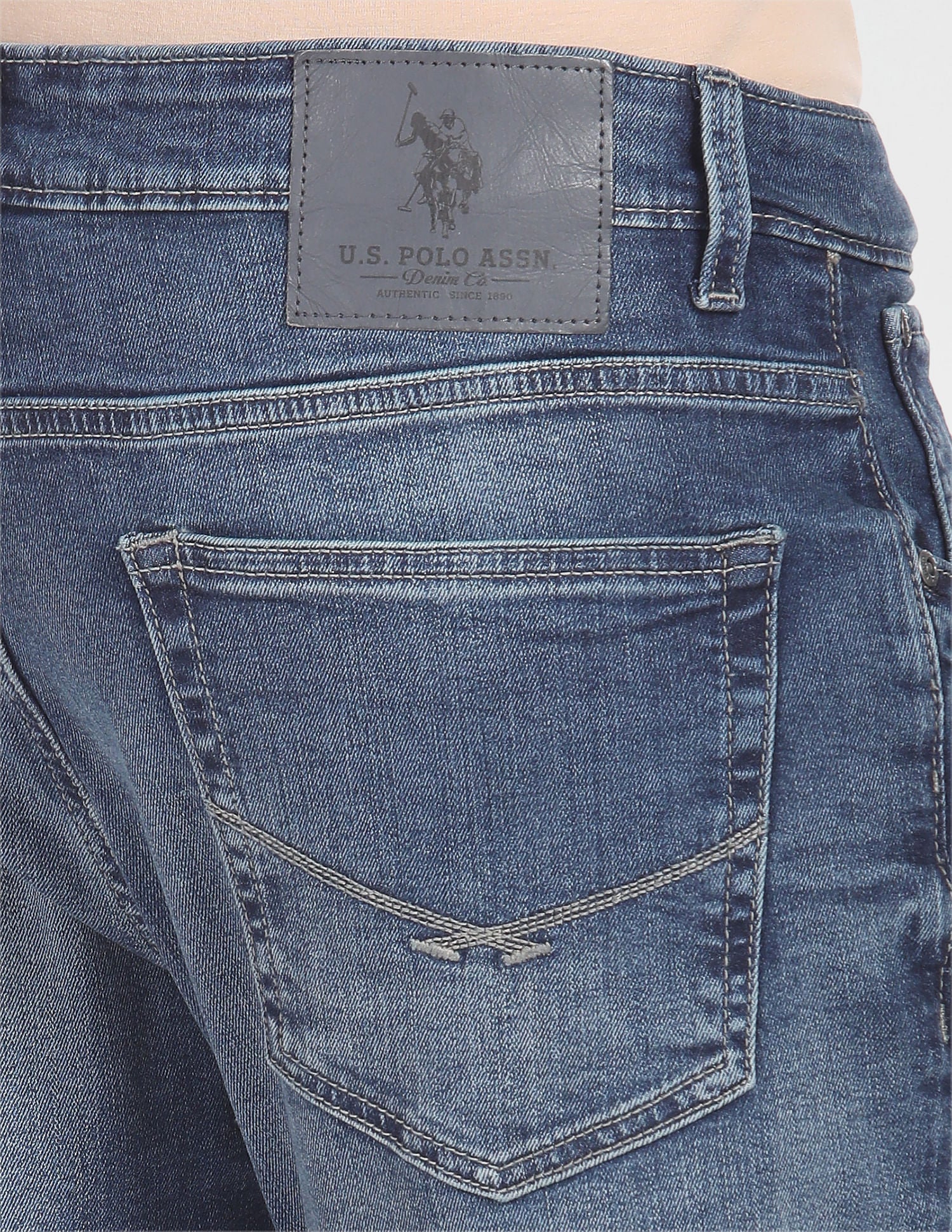 Henry Cropped Fit Blue Jeans Blue - U.S. Polo Assn. India | Large