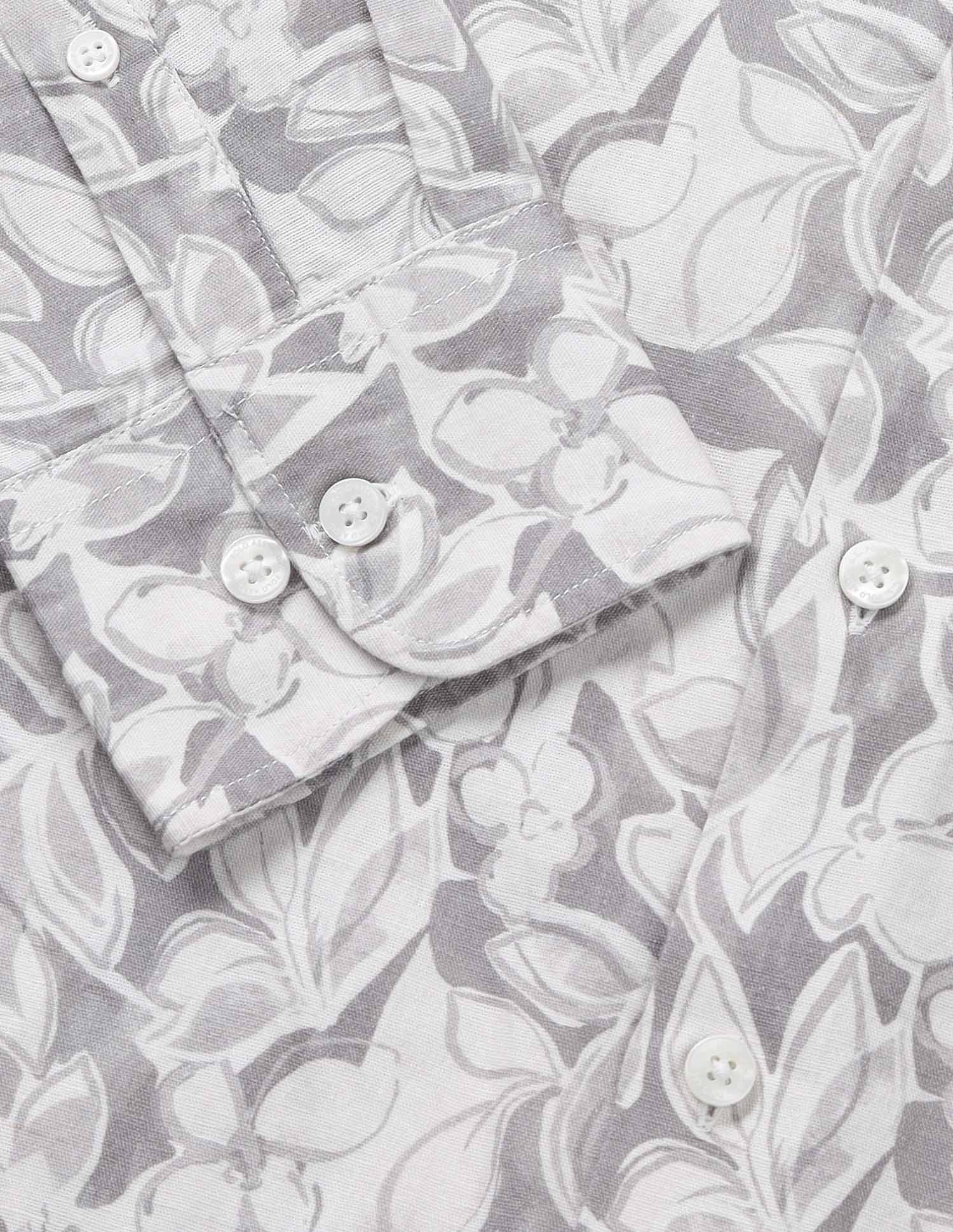 All Over Printed Tailored Fit Shirt Light Grey - U.S. Polo Assn. India | Large