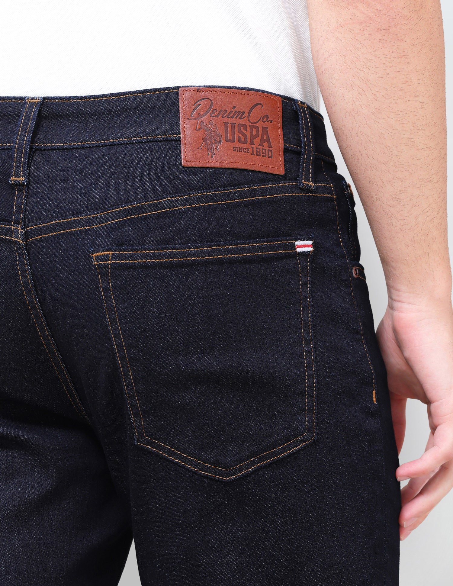 Brandon Slim Tapered Fit Blue Jeans Dark Blue - U.S. Polo Assn. India | Large