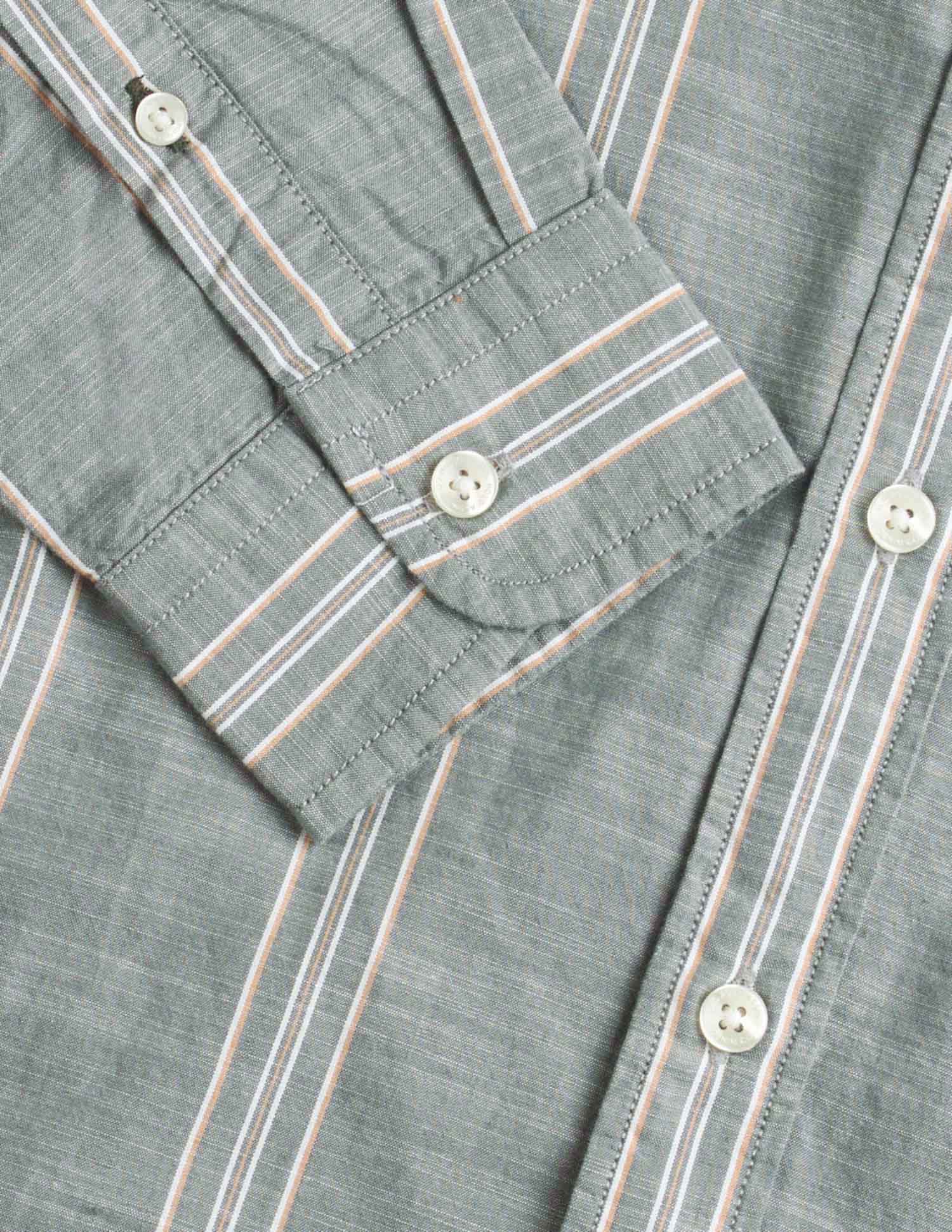 Pure Cotton Regular Fit Mandarin Shirt Green - U.S. Polo Assn. India | Large