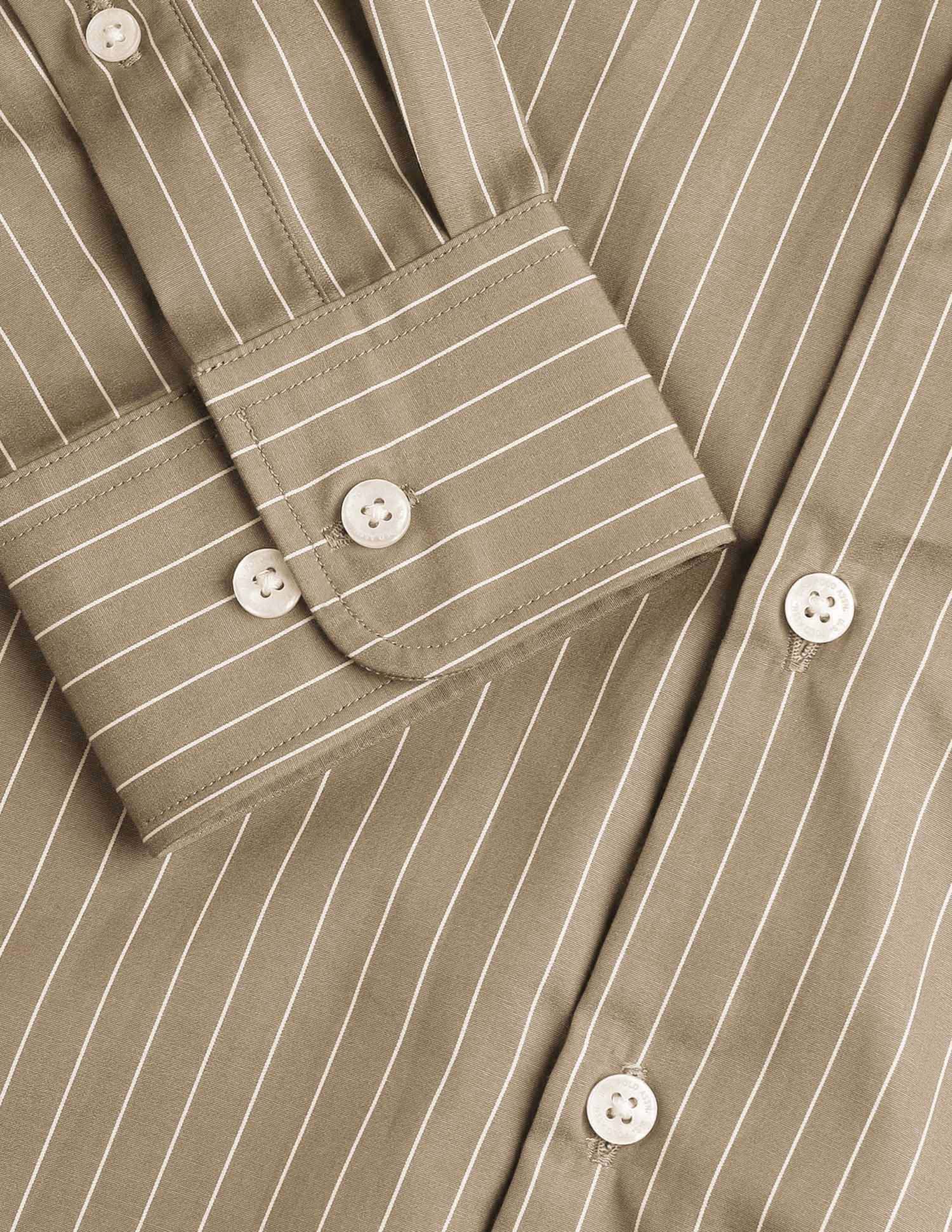 Tailored Fit Vertical Striped Shirt Khaki - U.S. Polo Assn. India | Large