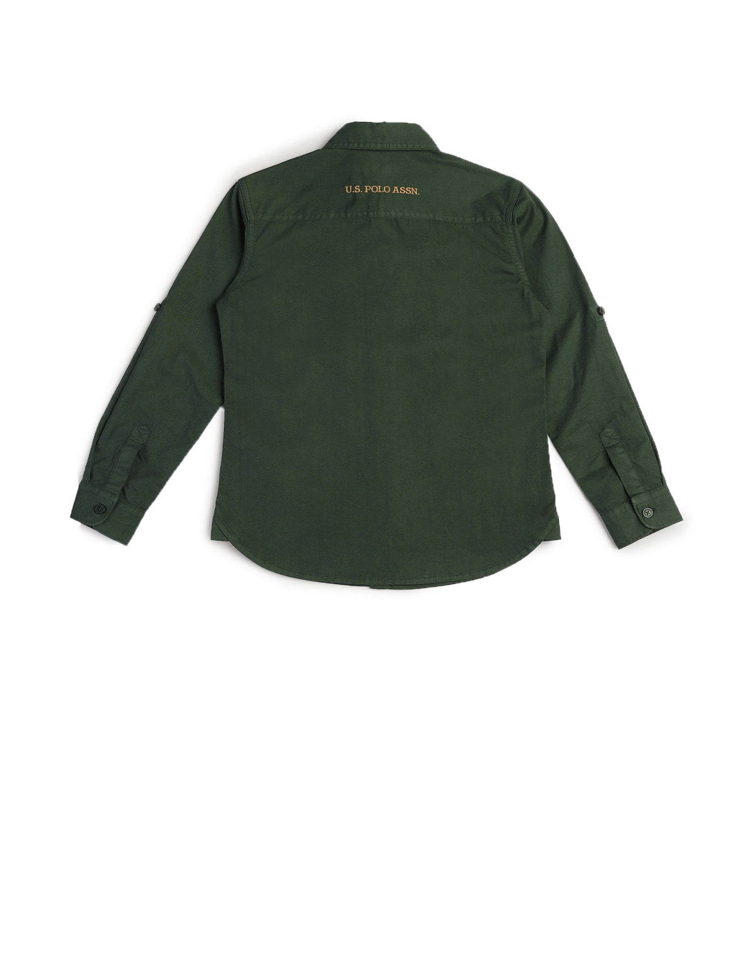 Boys Solid Regular Fit Shirt Dark Green - U.S. POLO ASSN. | Large