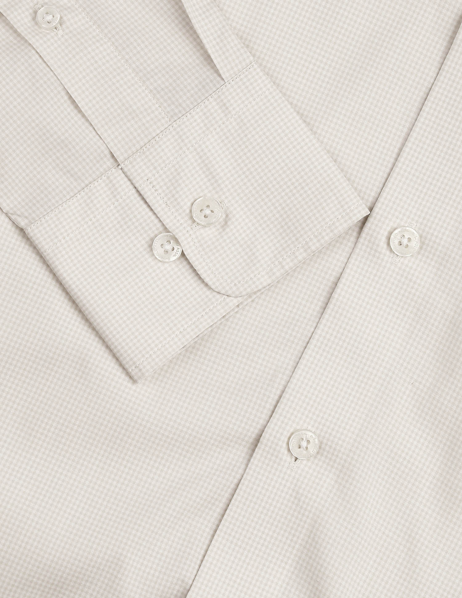 Twill Micro Checked Shirt Beige - U.S. POLO ASSN. | Large