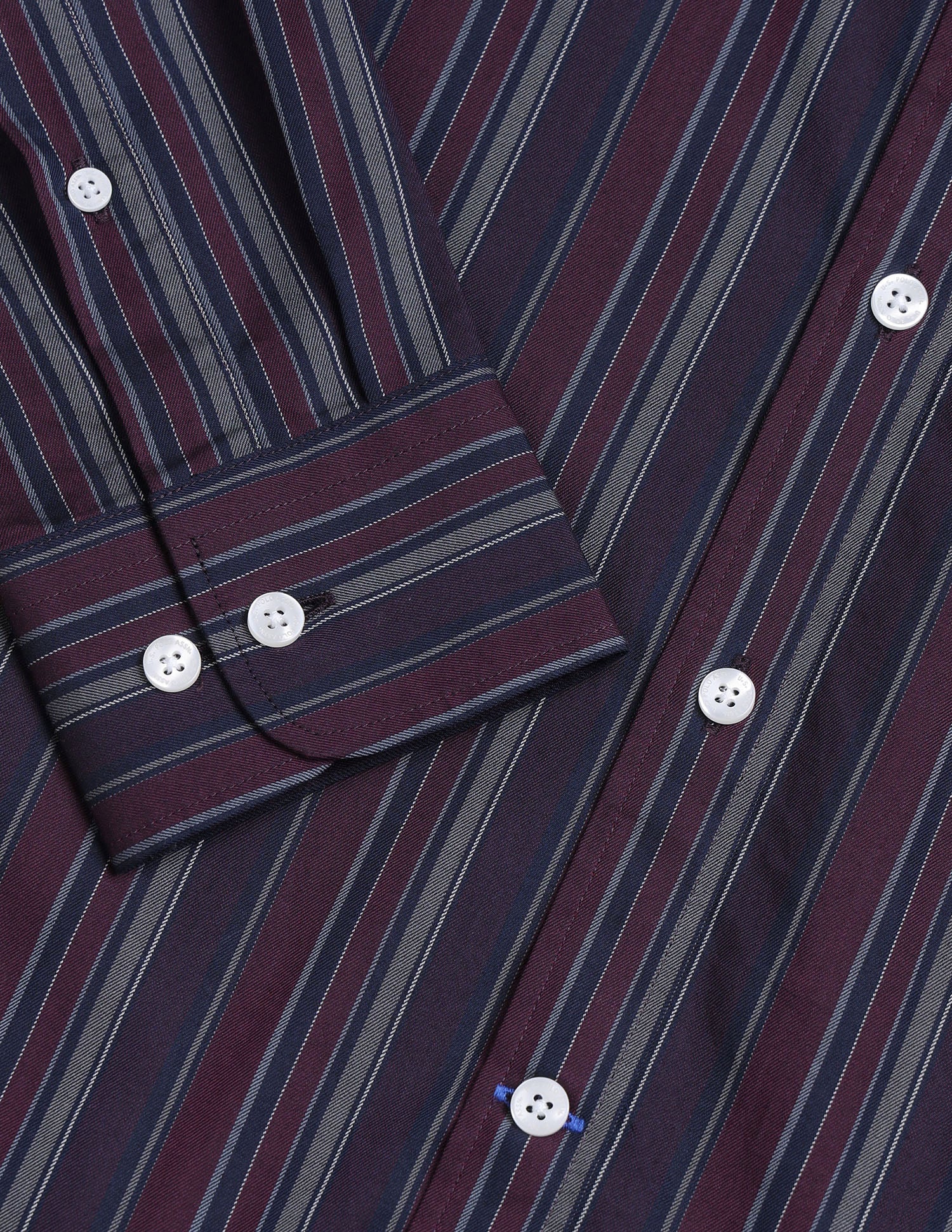 Vertical Striped Twill Shirt Maroon - U.S. Polo Assn. India | Large