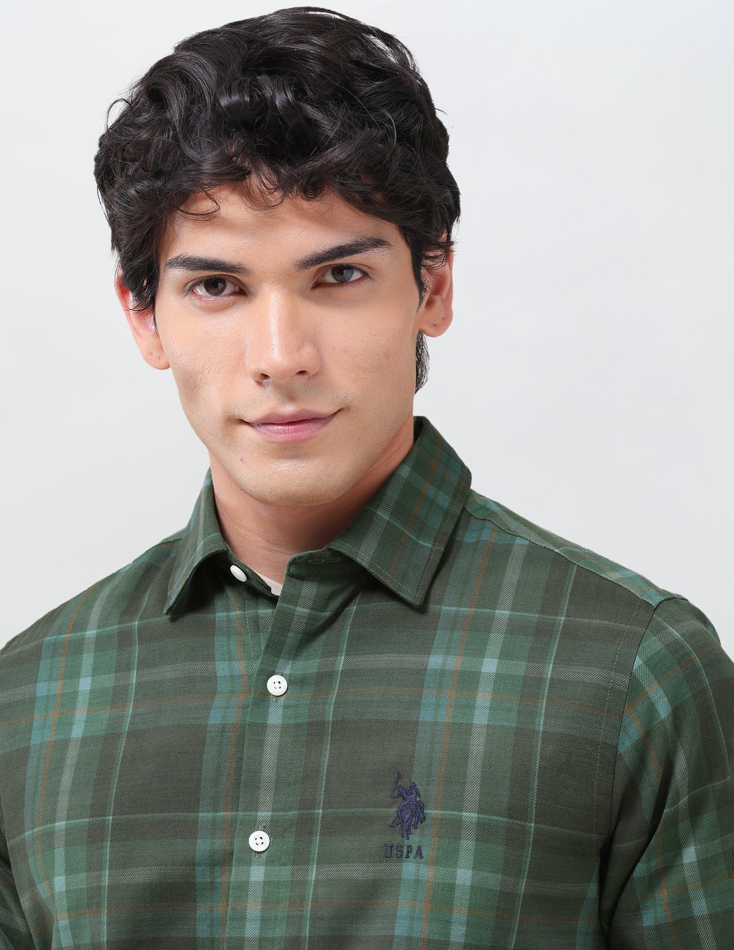 Tailored Fit Oxford Shirt Dark Olive - U.S. Polo Assn. India | Large