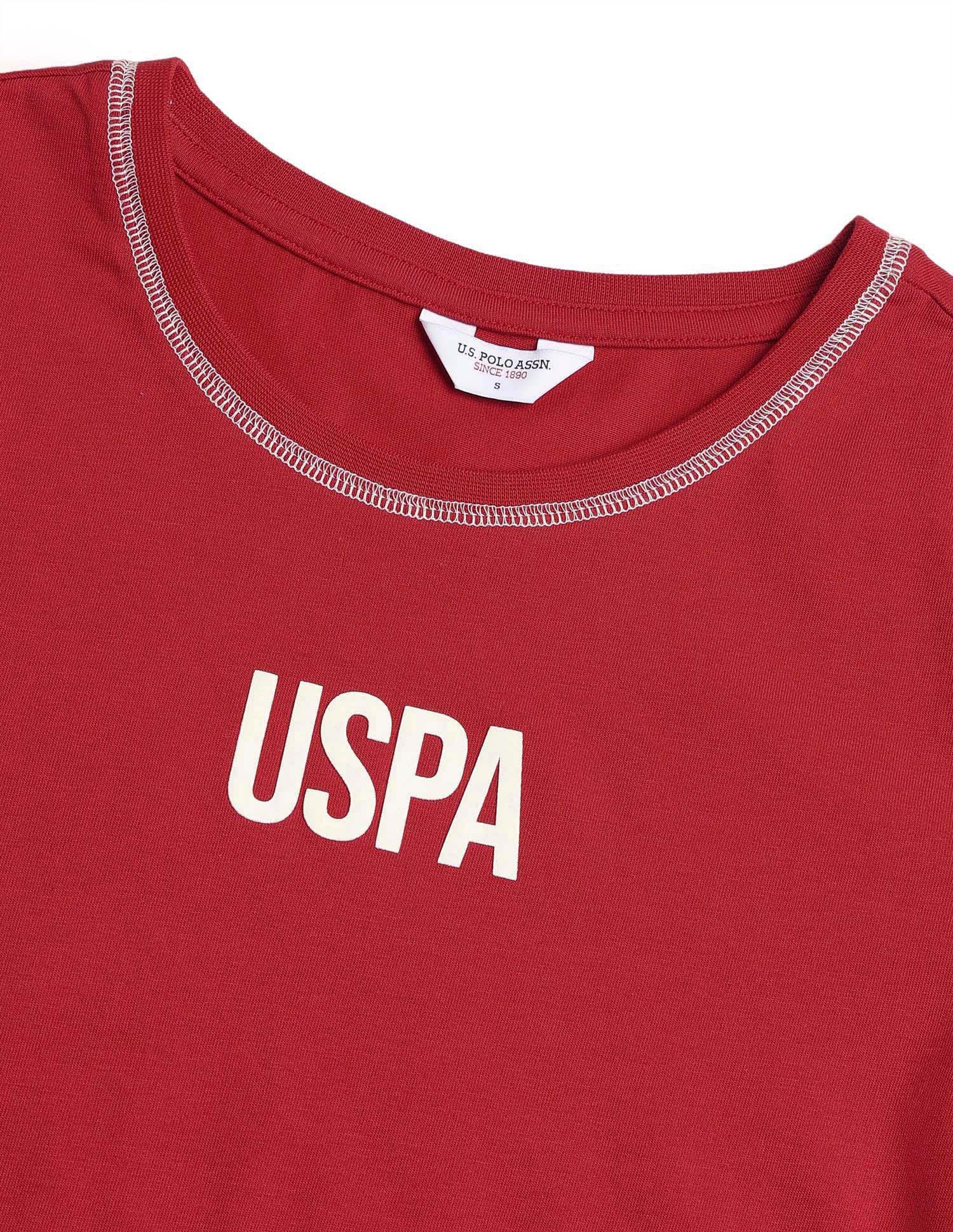 Regular Fit Brand Printed T-Shirt Red - U.S. Polo Assn. India | Large