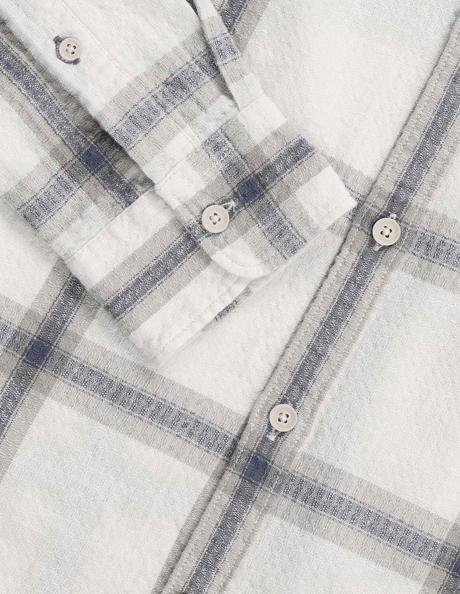 Grid Tattersall Checked Regular Fit Shirt Off White - U.S. Polo Assn. India | Large