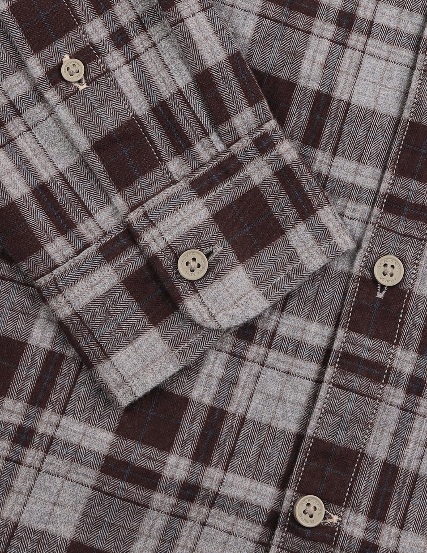 Tartan Checked Twill Shirt Brown - U.S. Polo Assn. India | Large