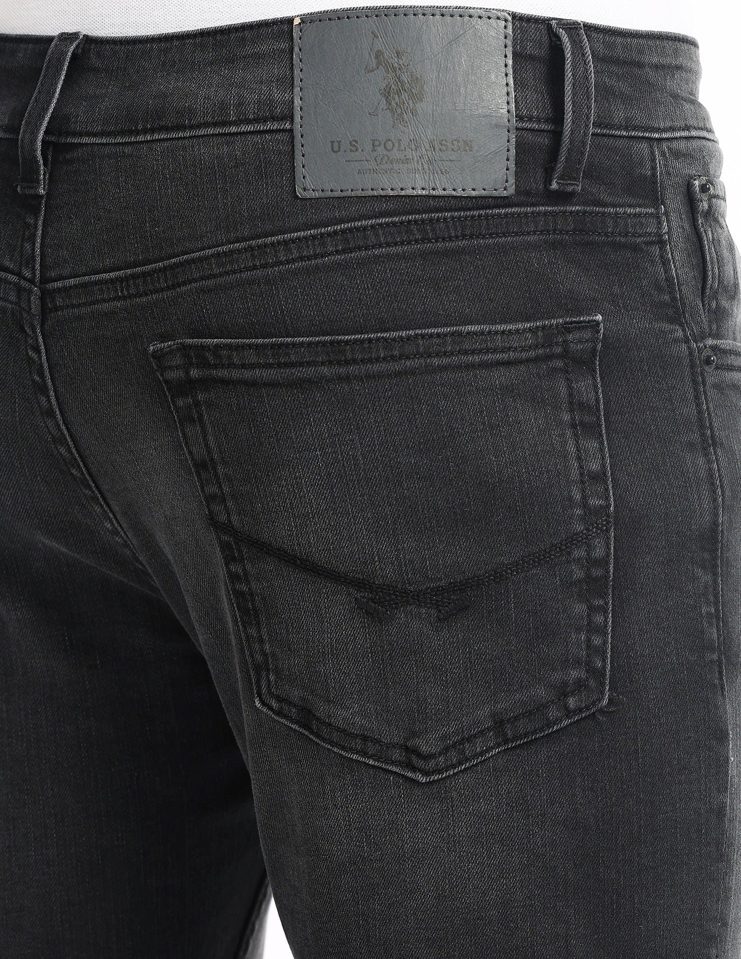 Regallo Skinny Fit Black Jeans Black - U.S. Polo Assn. India | Large