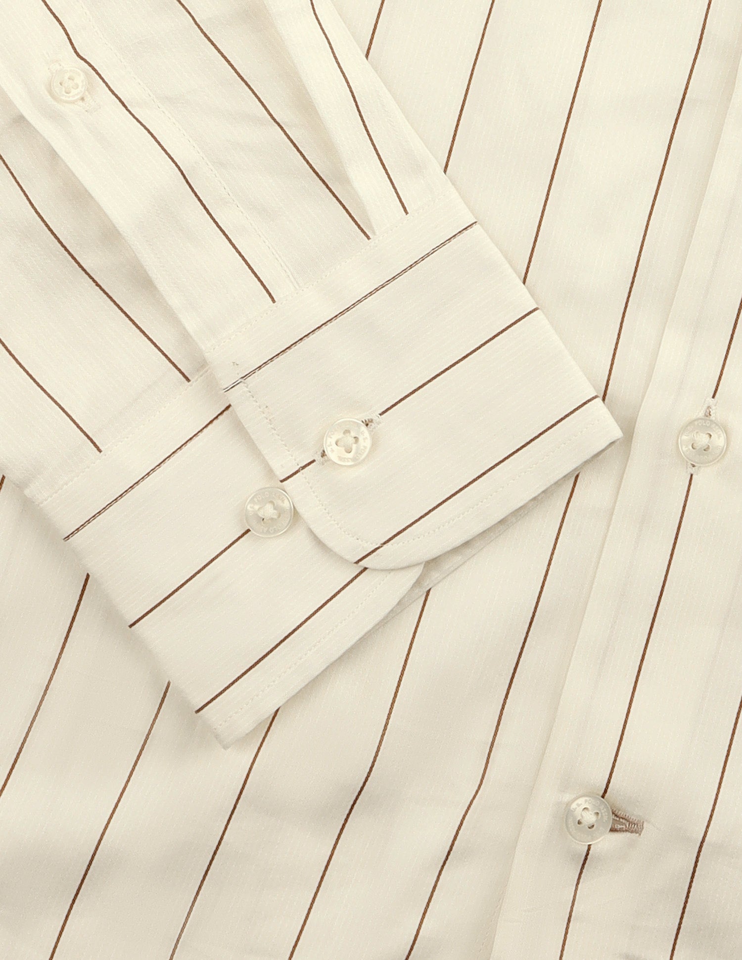 Vertical Striped Satin Shirt Beige - U.S. Polo Assn. India | Large