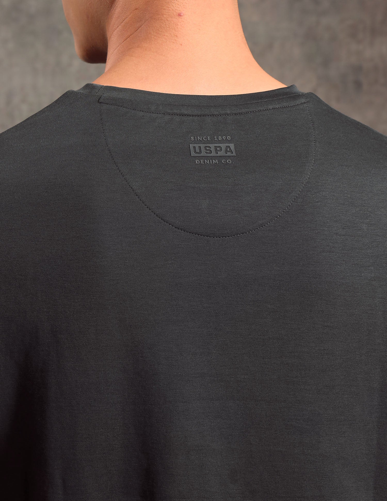 Brand Embossed Regular Fit T-shirt Dark Grey - U.S. POLO ASSN. | Large