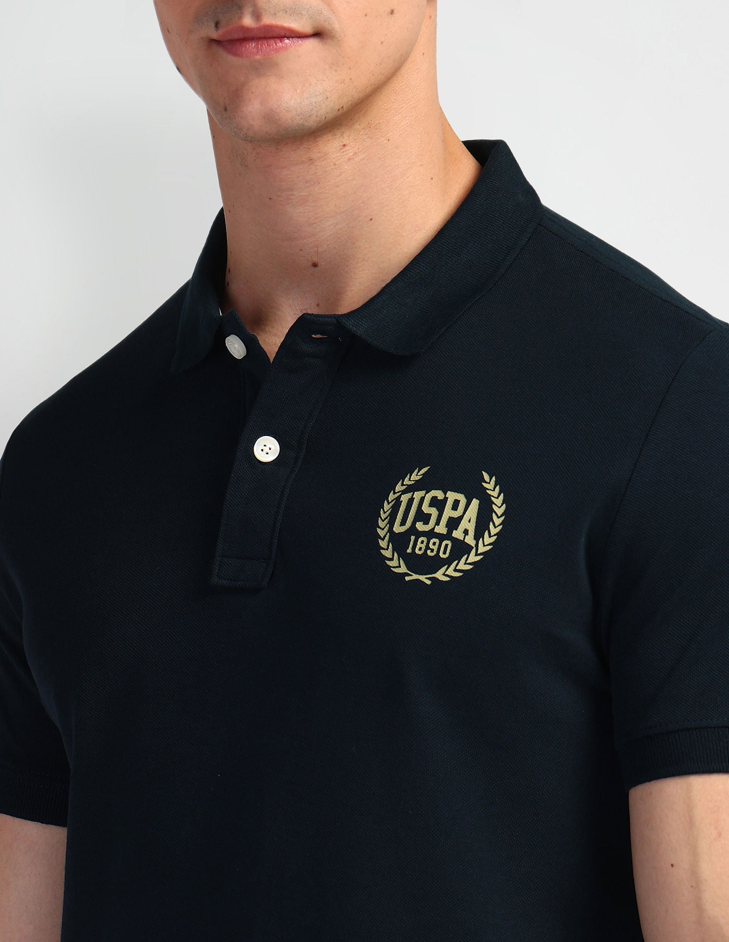 Brand Print Polo Shirt Navy - U.S. Polo Assn. India | Large