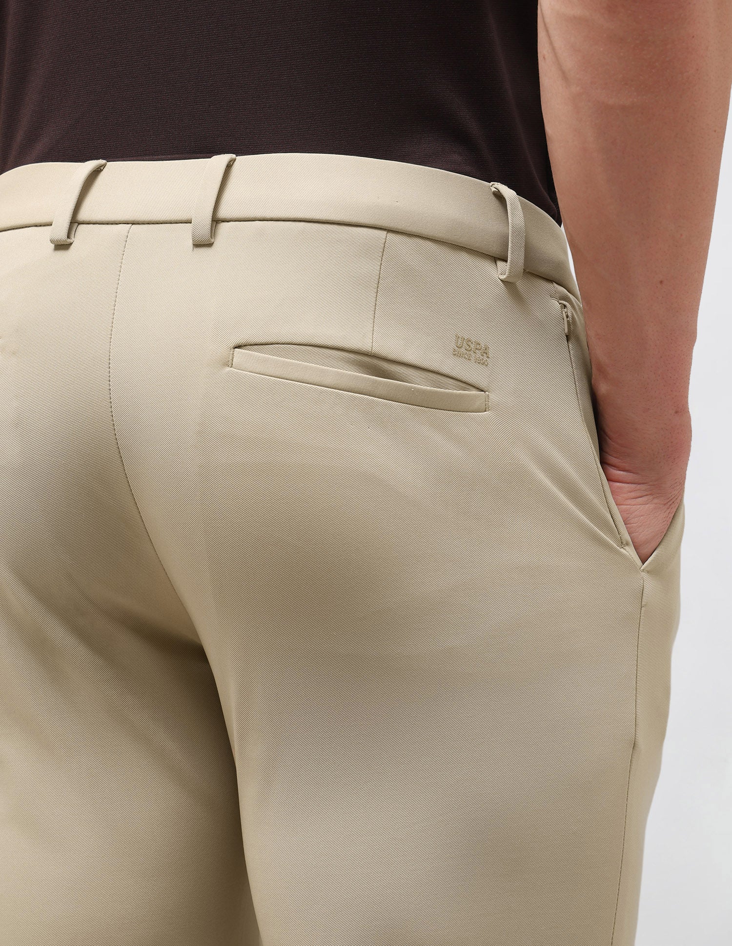 Knitted Austin Slim Fit Trousers Khaki - U.S. Polo Assn. India | Large
