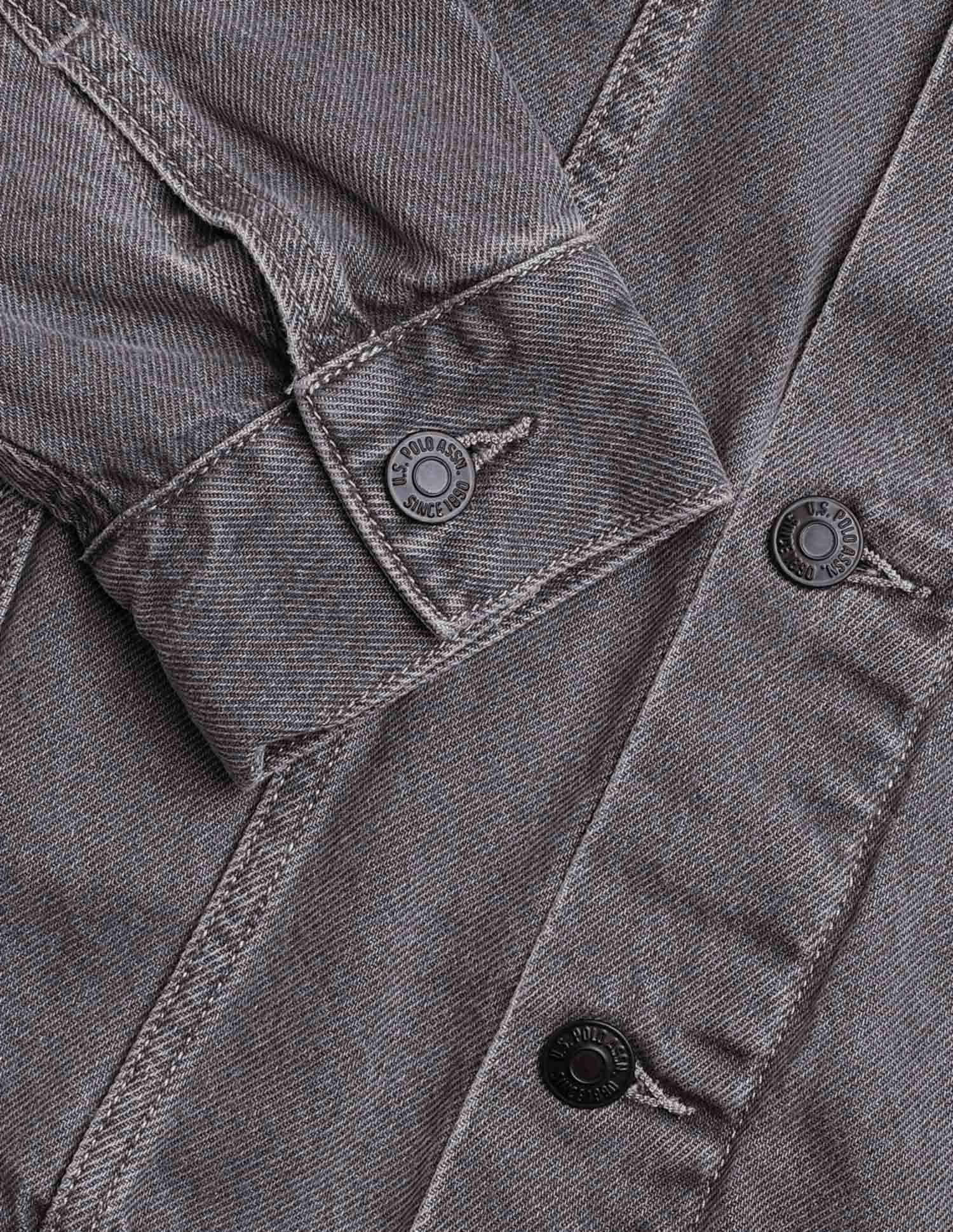 Pure Cotton Regular Fit Denim Jacket Grey - U.S. Polo Assn. India | Large