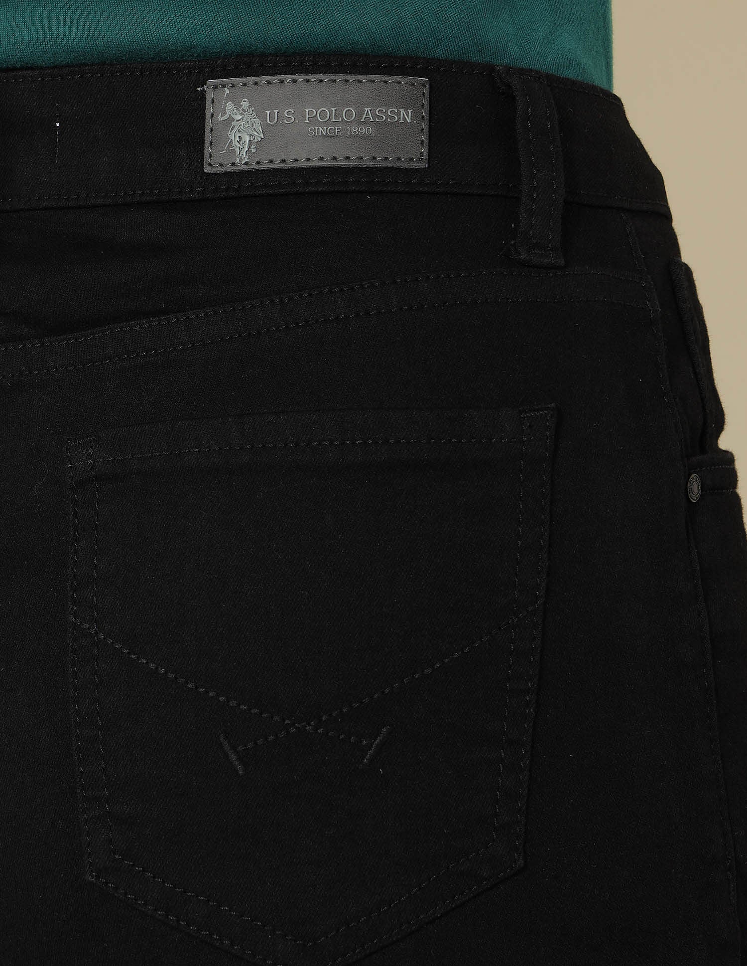 High Rise Super Skinny Fit Jeans Jet Black - U.S. Polo Assn. India | Large